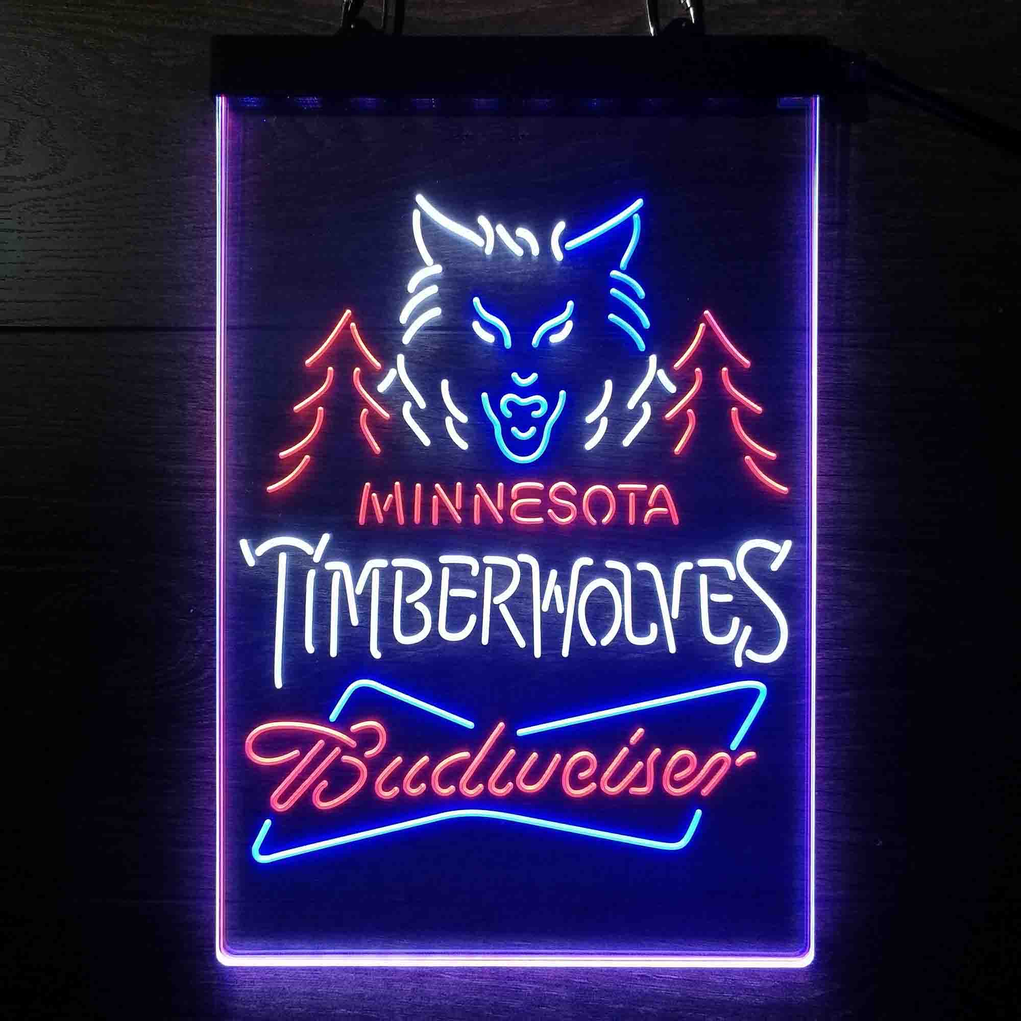 Minnesota Timberwolves Nba Budweiser Neon LED Sign 3 Colors - Image 9
