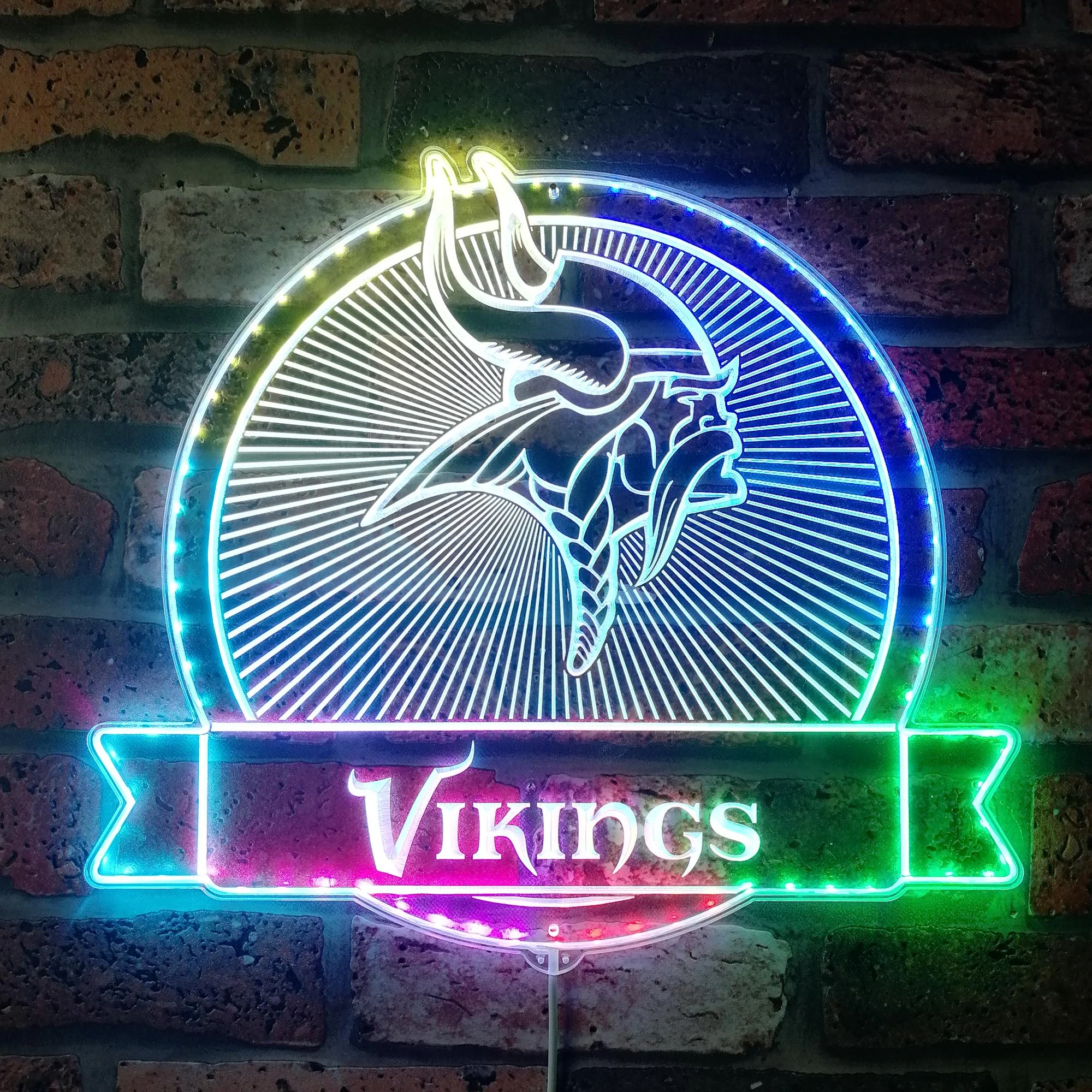 Minnesota Vikings Neon LED Sign with Dynamic RGB Colors