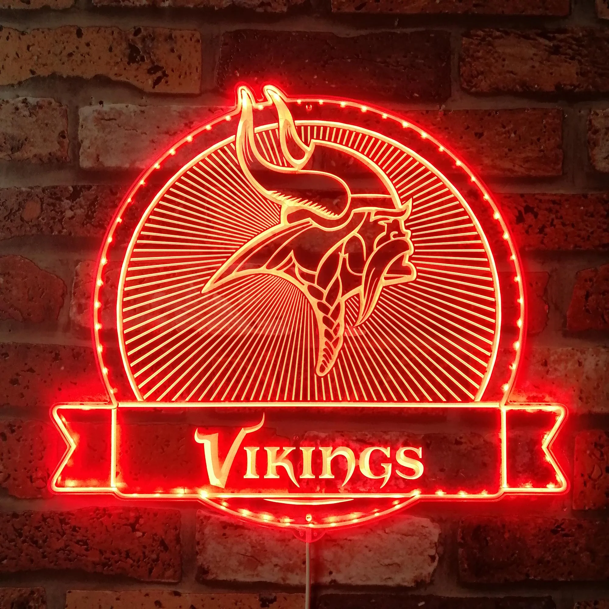 Minnesota Vikings Neon LED Sign with Dynamic RGB Colors - Image 3