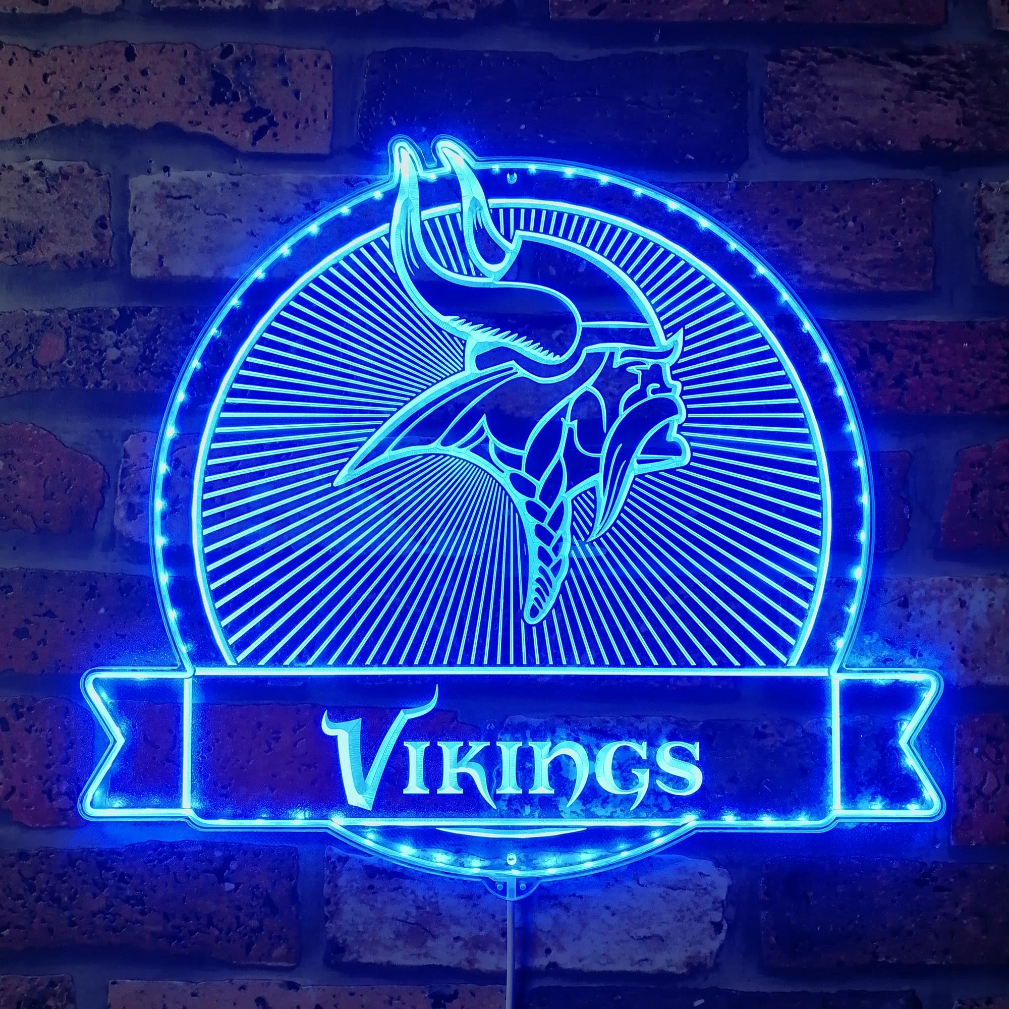 Minnesota Vikings Neon LED Sign with Dynamic RGB Colors - Image 4