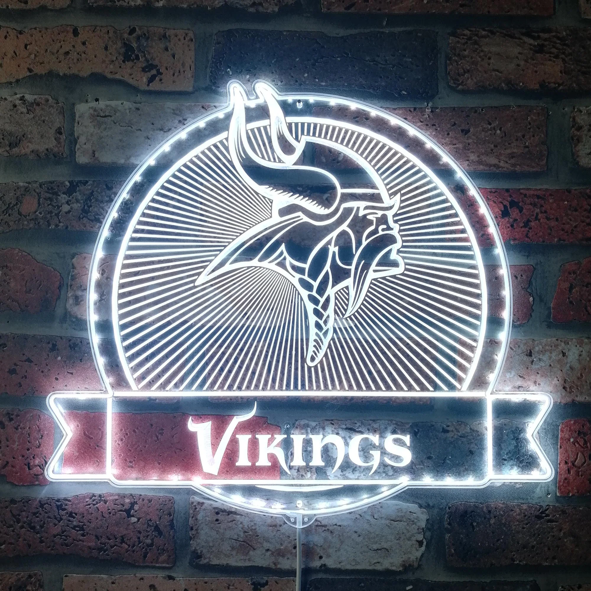 Minnesota Vikings Neon LED Sign with Dynamic RGB Colors - Image 5
