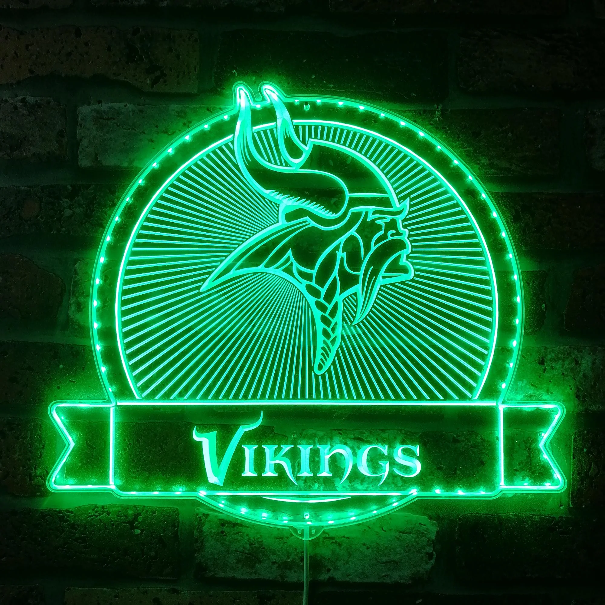 Minnesota Vikings Neon LED Sign with Dynamic RGB Colors - Image 6