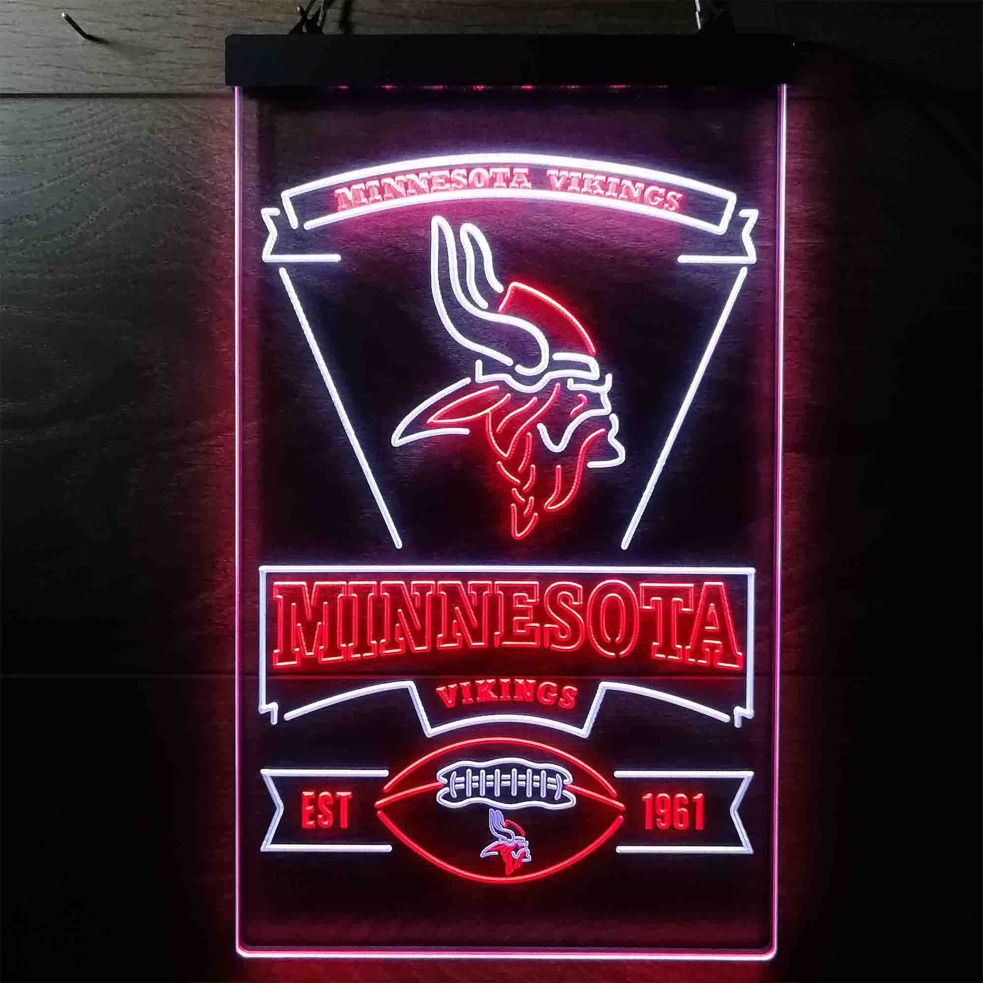 Minnesota Vikings Est. 1961 LED Neon Sign - Image 5