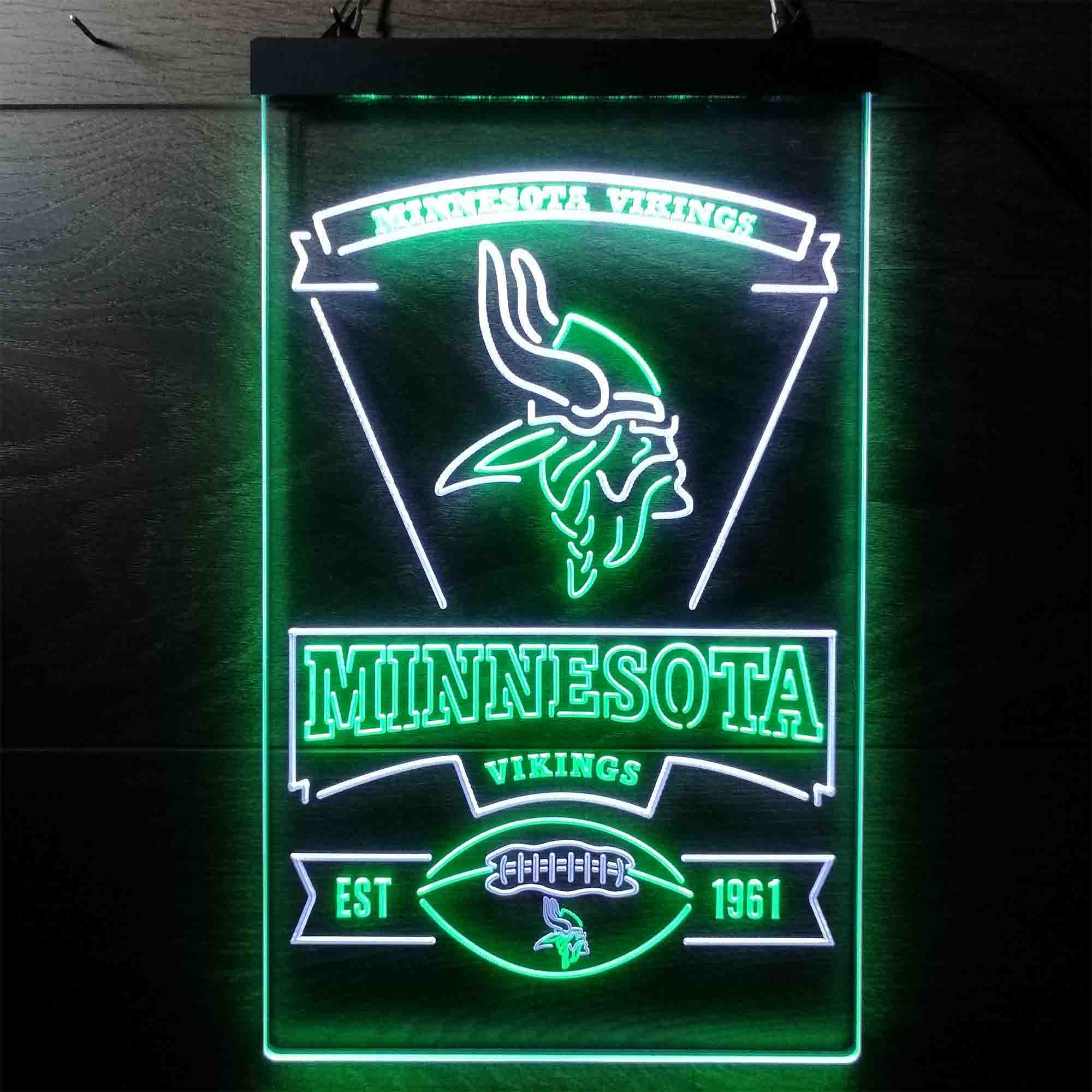 Minnesota Vikings Est. 1961 LED Neon Sign - Image 7
