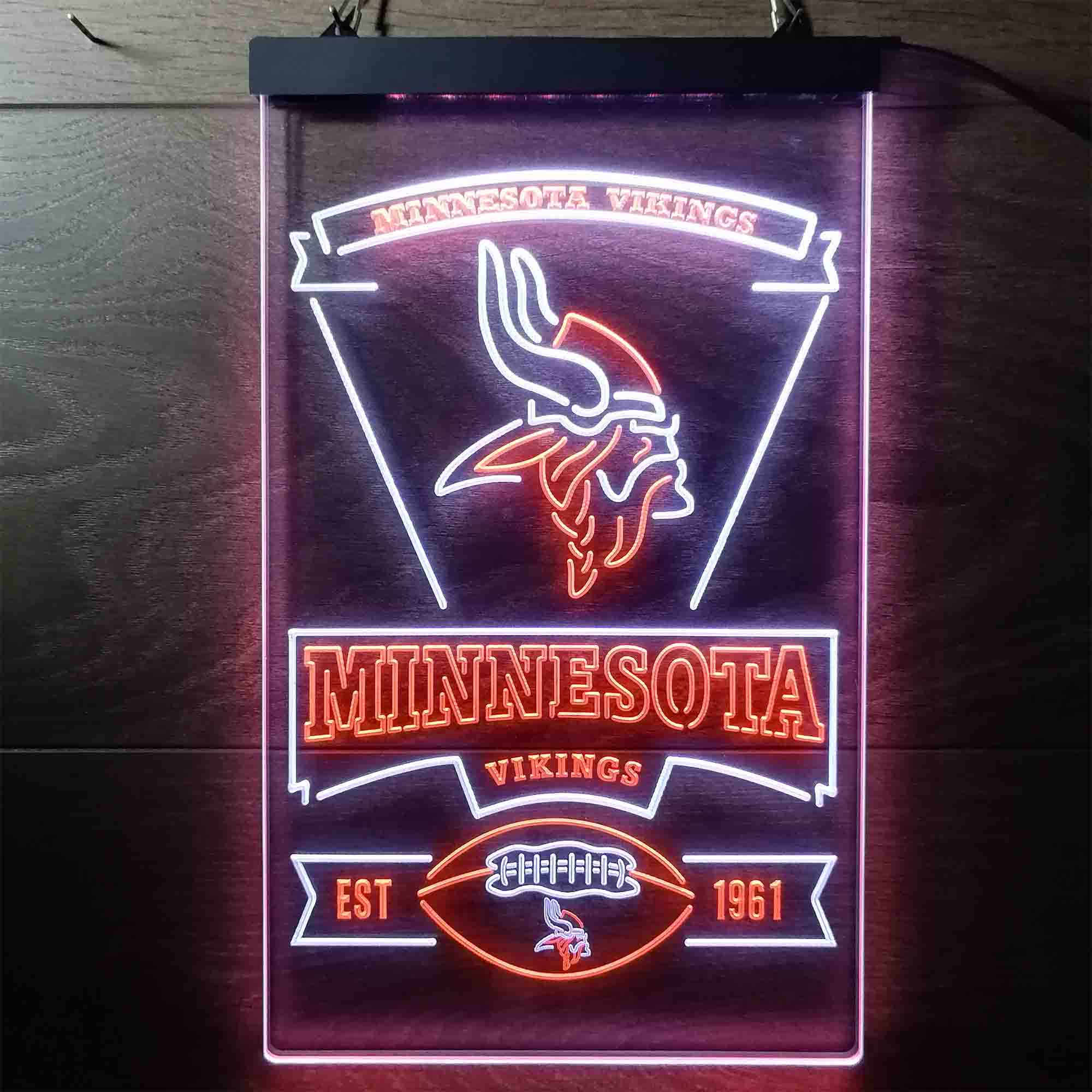 Minnesota Vikings Est. 1961 LED Neon Sign - Image 8