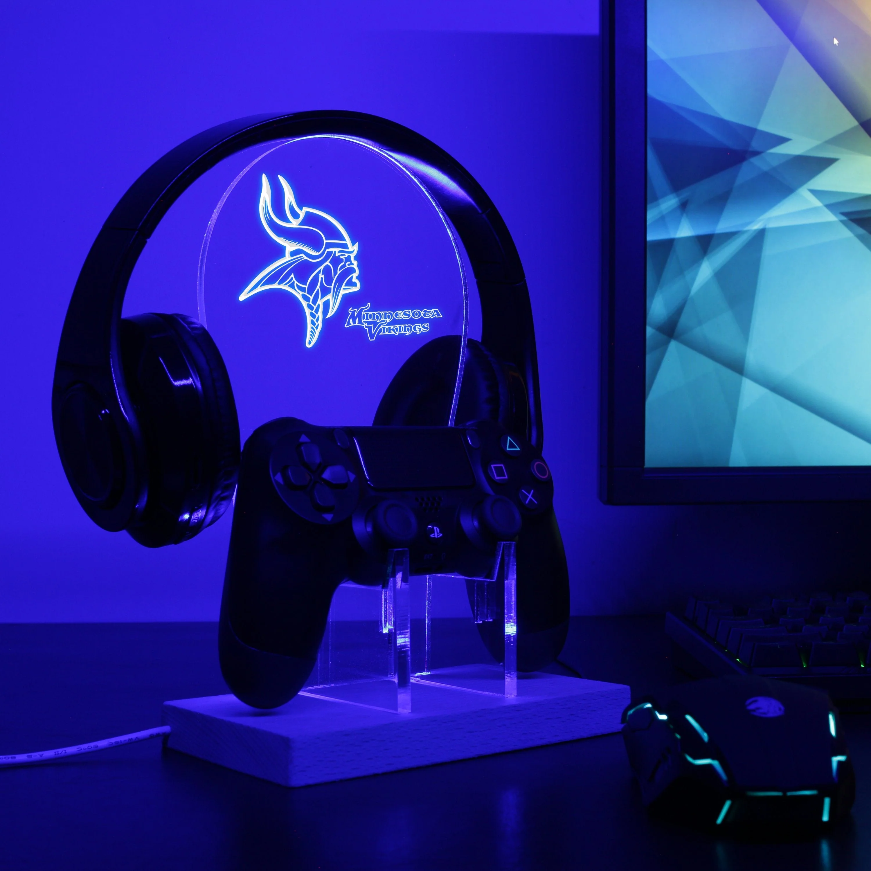 Minnesota Vikings LED Gaming Headset Controller Stand - Image 4