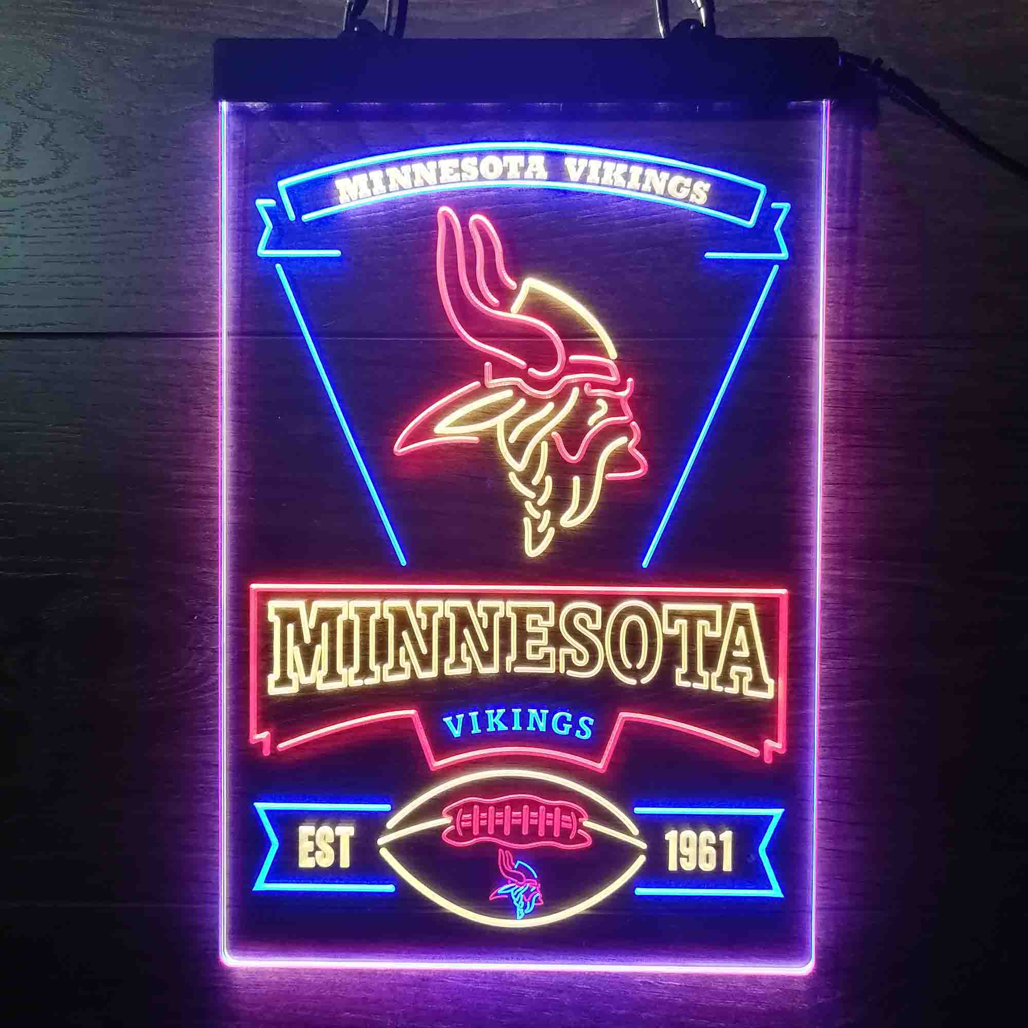 Minnesota Vikings Neon LED Sign 3 Colors - Image 2