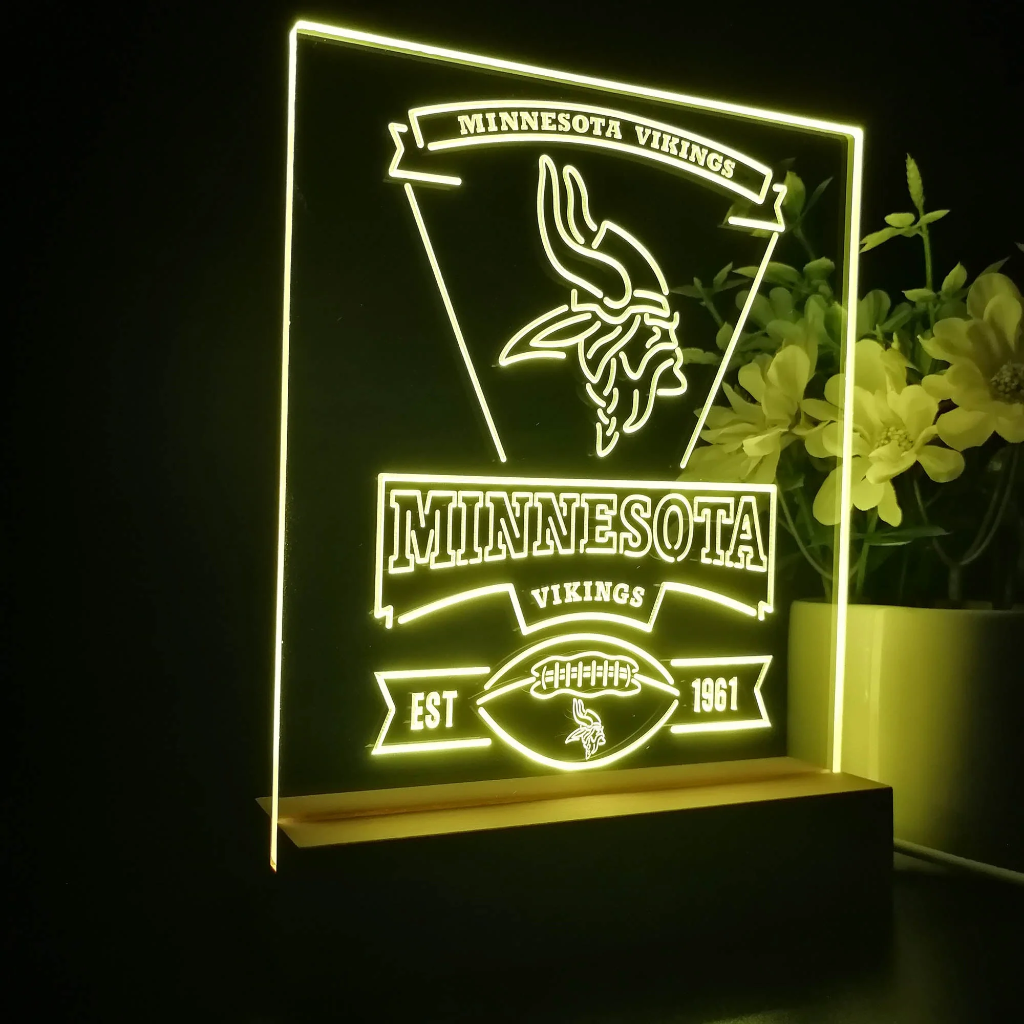 Minnesota Vikings Souvenir Neon Sign Pub Bar Lamp - Image 5