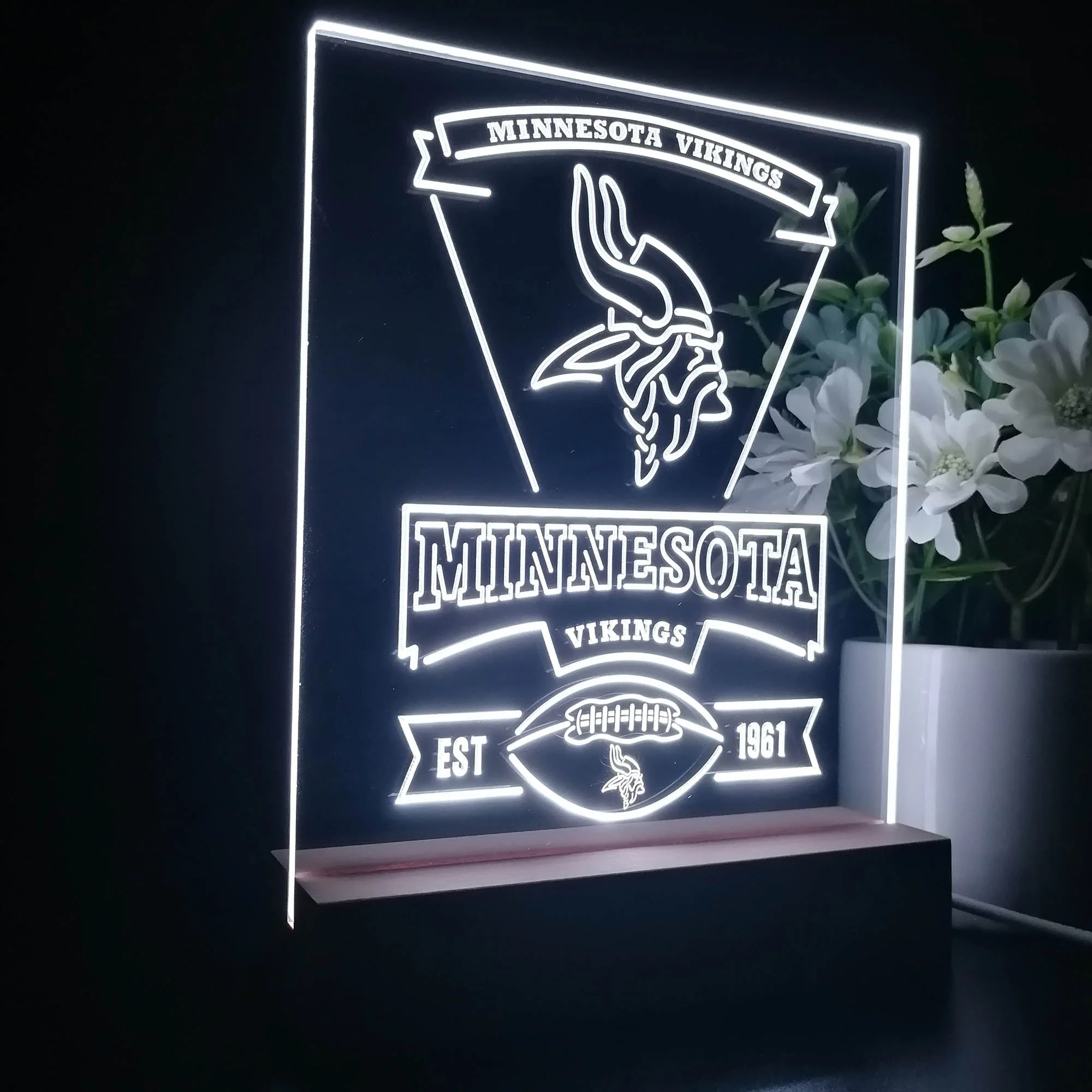 Minnesota Vikings Souvenir Neon Sign Pub Bar Lamp - Image 7