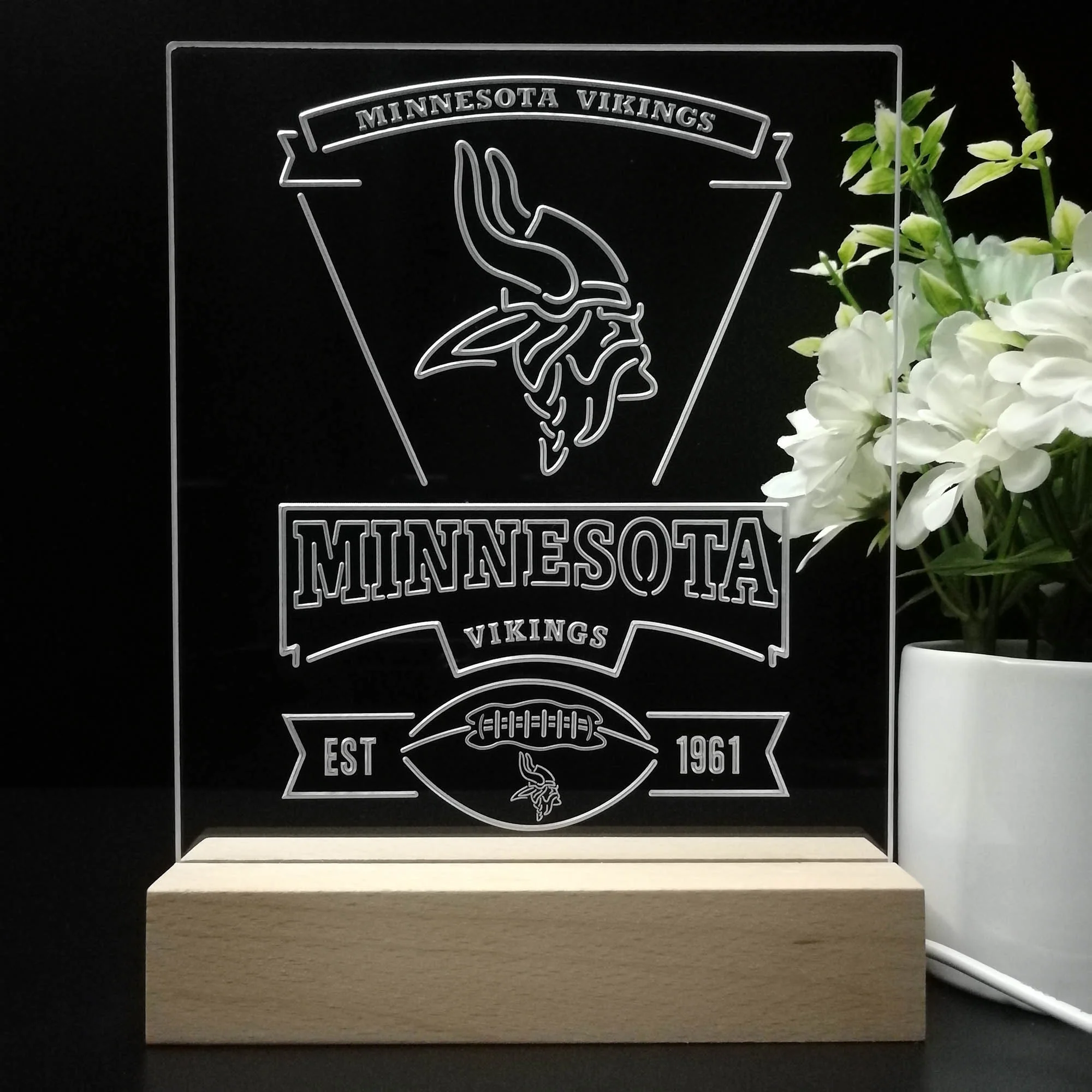 Minnesota Vikings Souvenir Neon Sign Pub Bar Lamp - Image 8