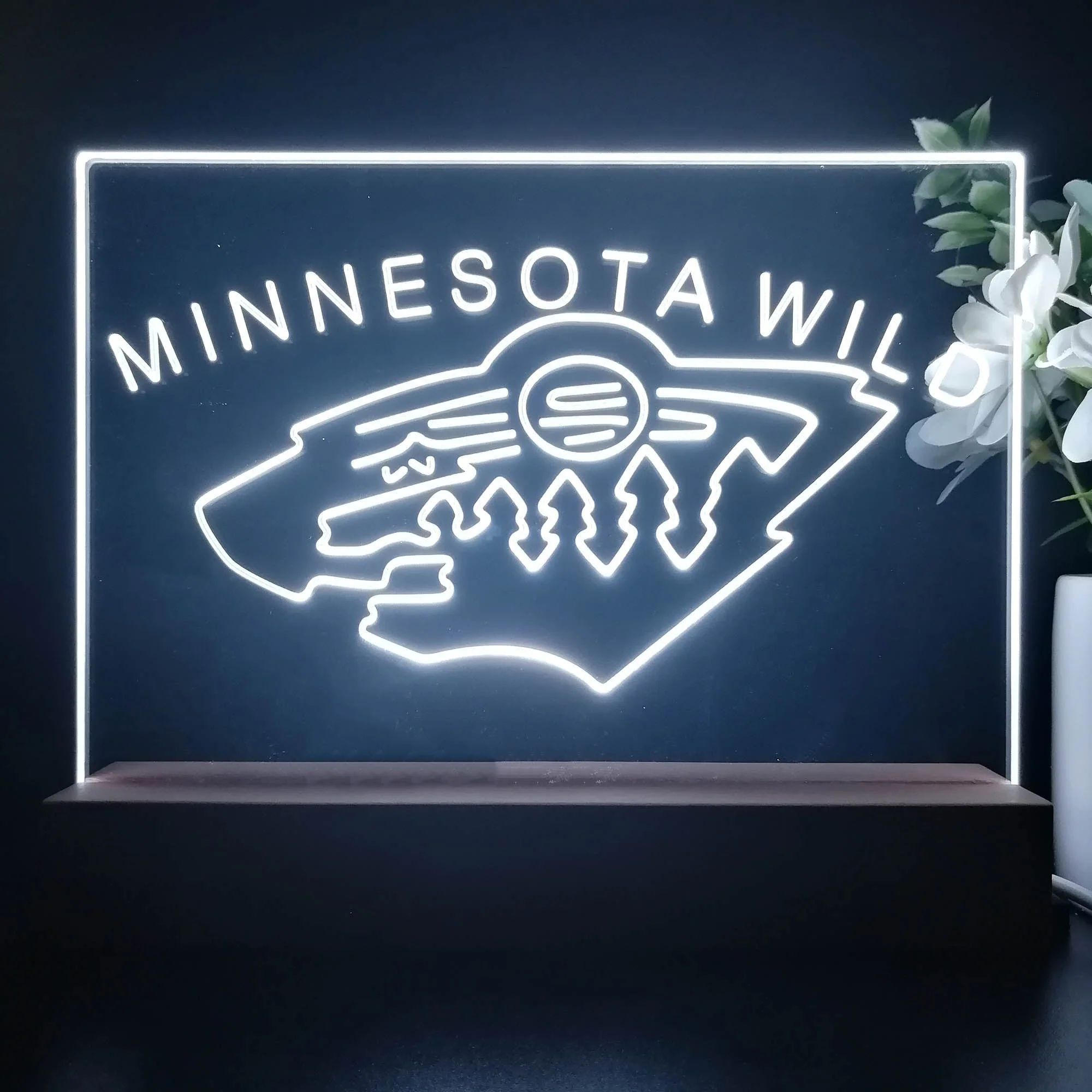 Minnesota Wild 3D Illusion Night Light Desk Lamp - Image 3