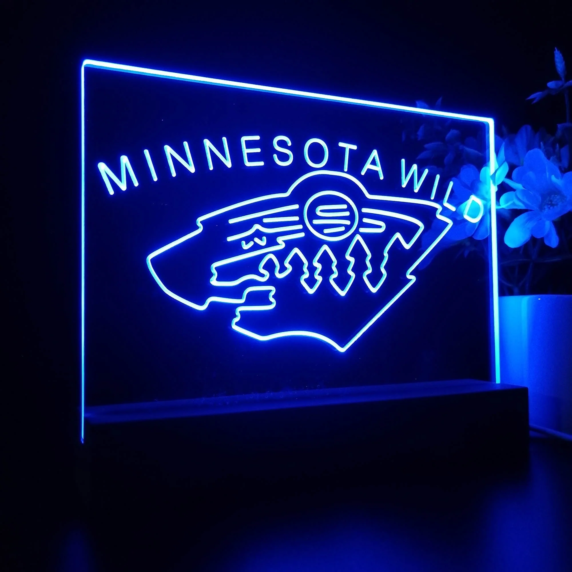 Minnesota Wild 3D Illusion Night Light Desk Lamp - Image 5