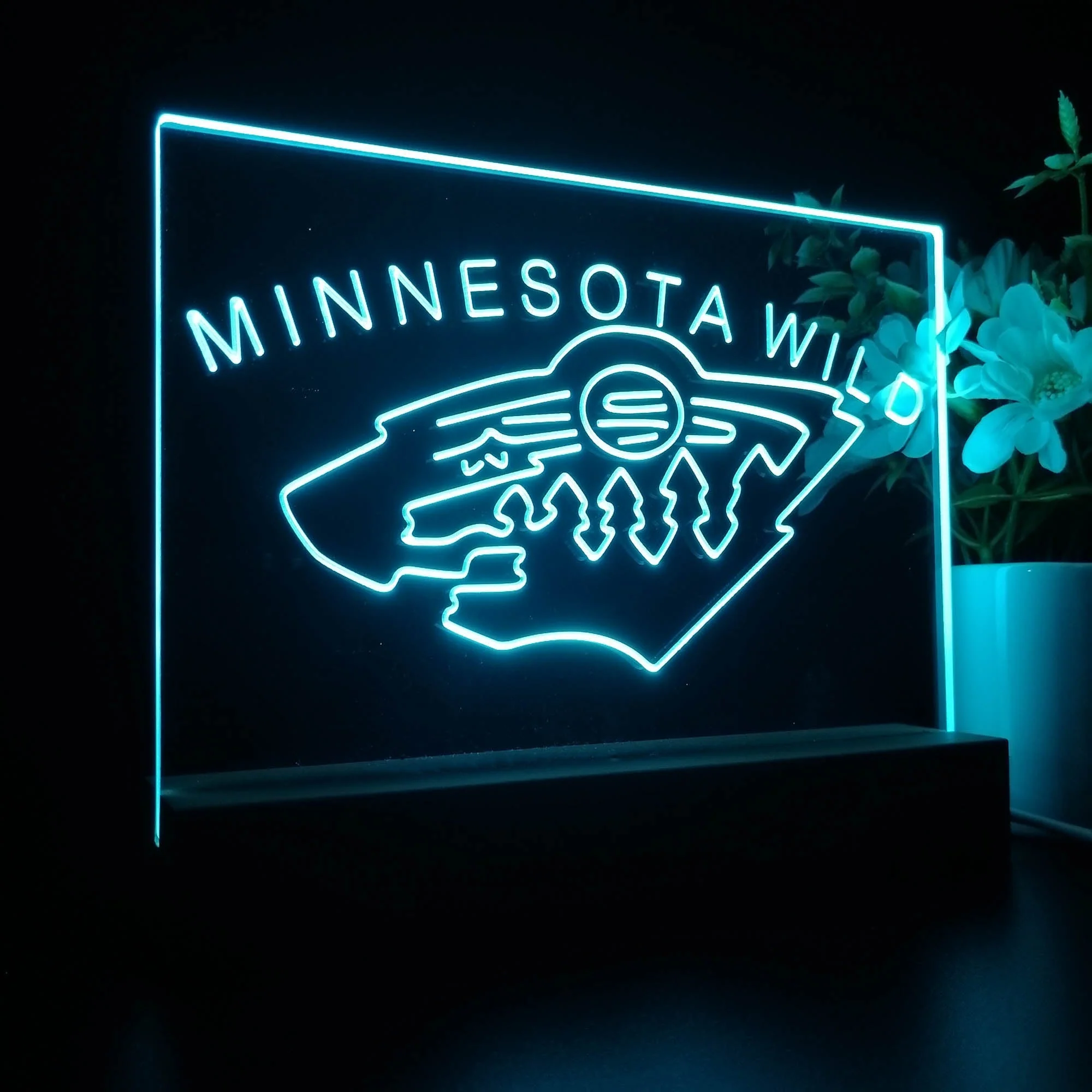 Minnesota Wild 3D Illusion Night Light Desk Lamp - Image 7