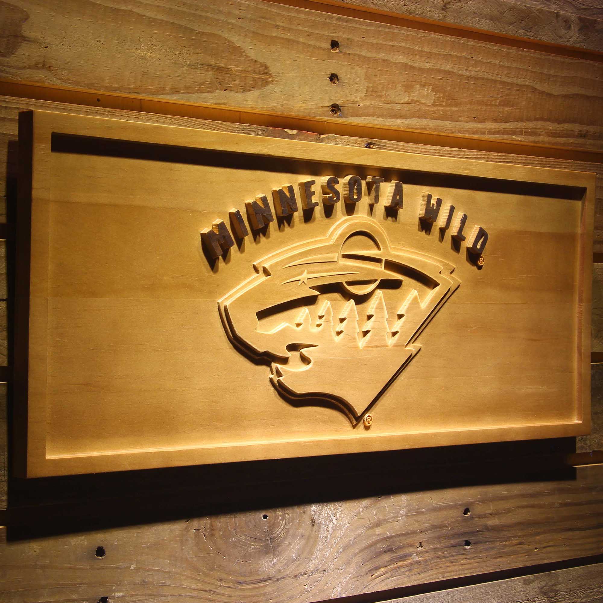 Minnesota Wild 3D Solid Wooden Craving Sign - Image 2