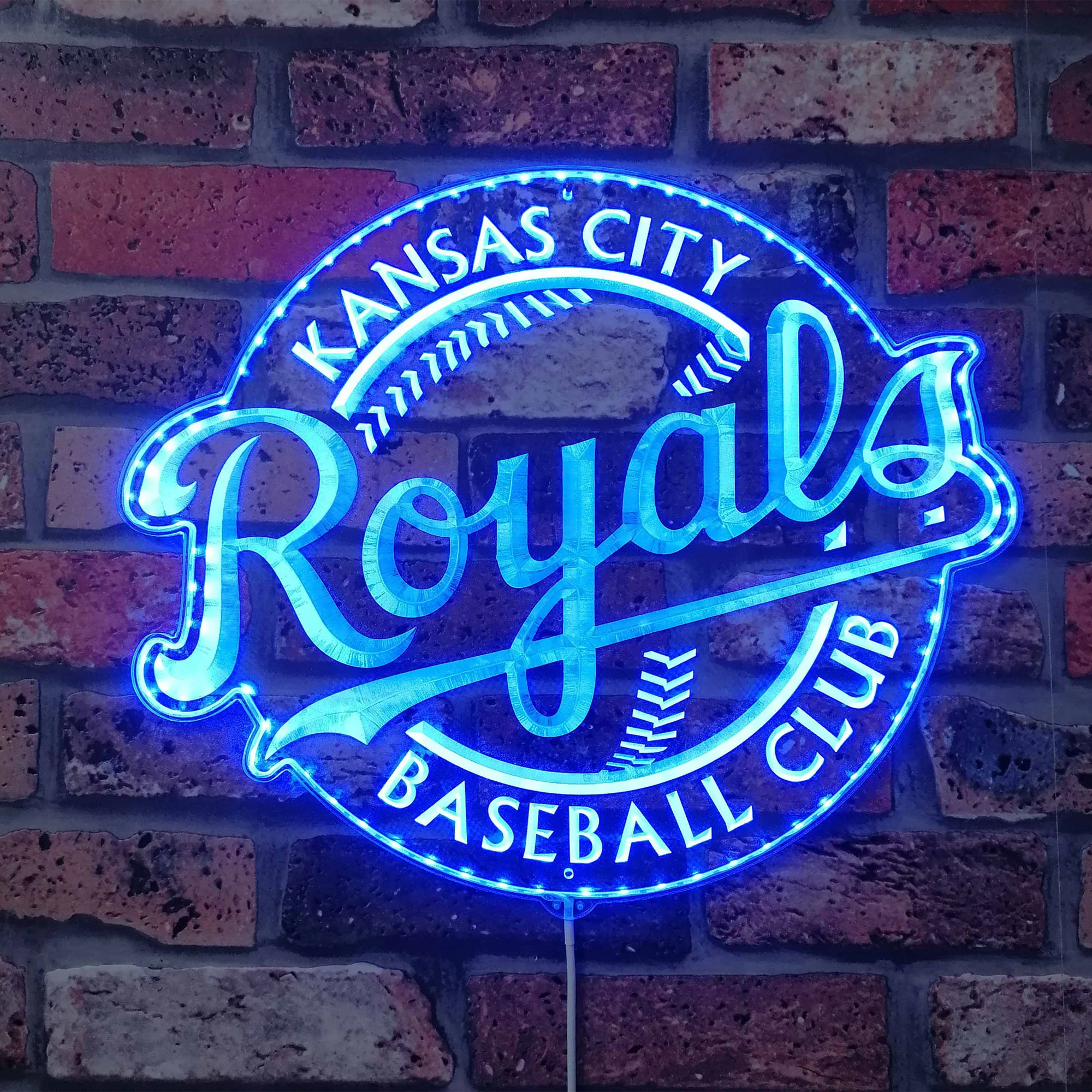 MLB Kansas City Royals Neon LED Sign with Dynamic RGB Colors - Image 4