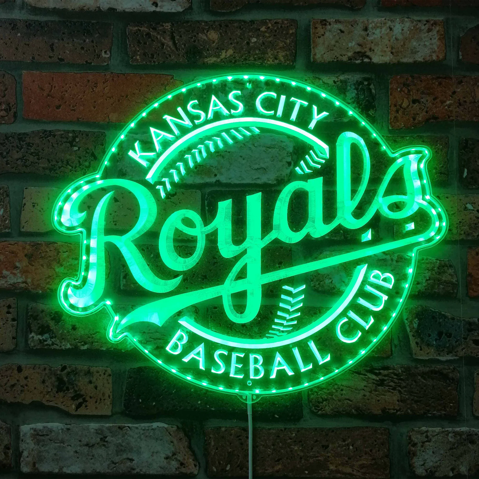MLB Kansas City Royals Neon LED Sign with Dynamic RGB Colors - Image 6