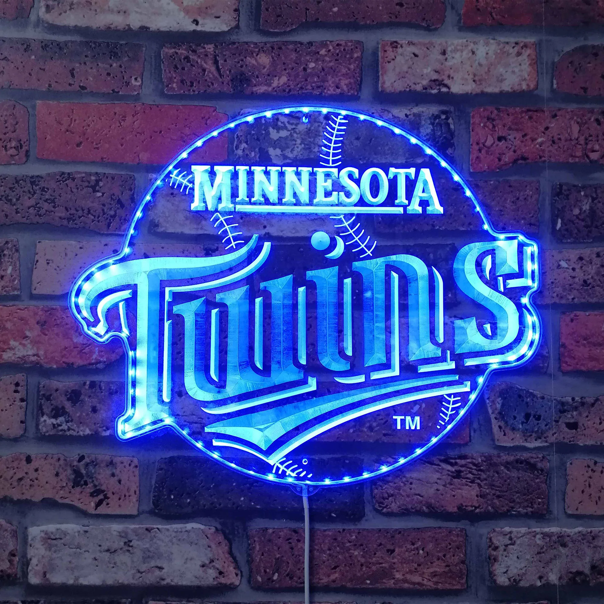 MLB Minnesota Twins Neon LED Sign with Dynamic RGB Colors - Image 4