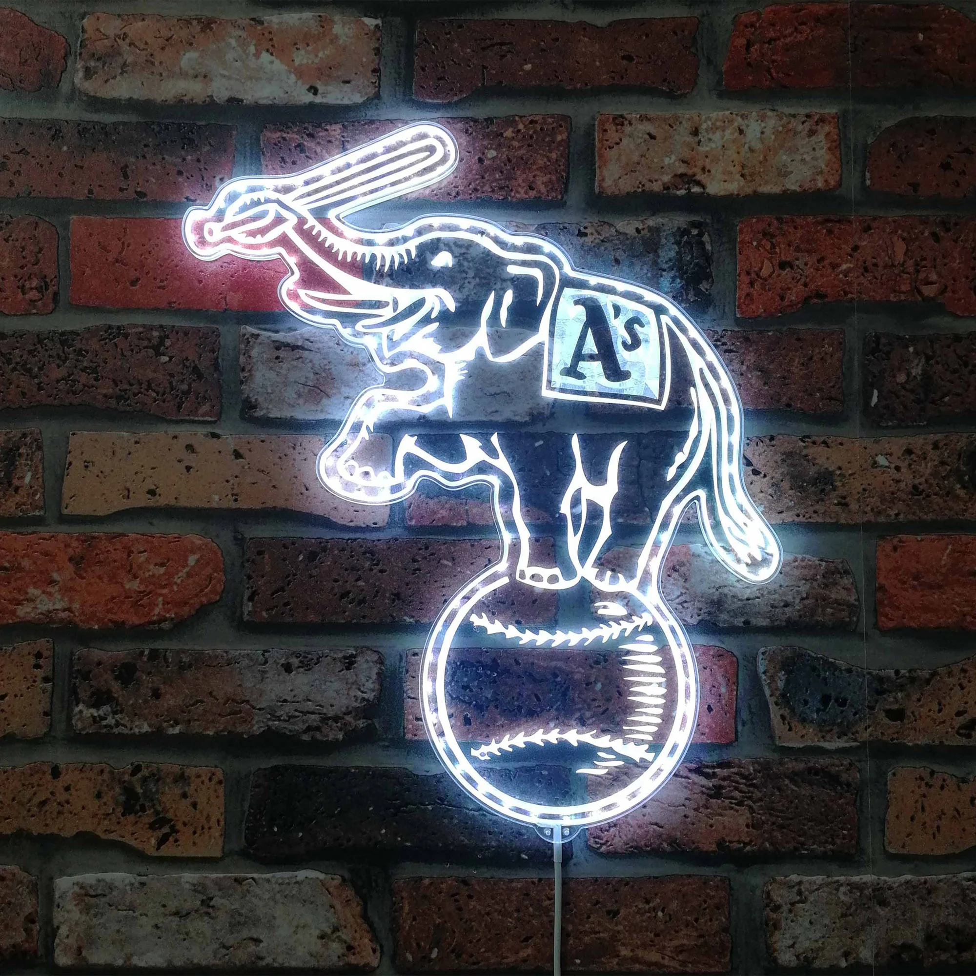 MLB Oakland Athletics Alternate Logo Neon LED Sign with Dynamic RGB Colors - Image 5