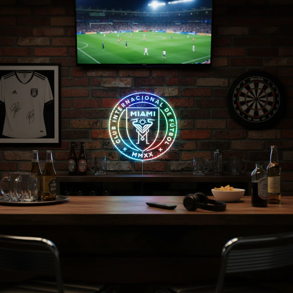 MLS Inter Miami C.F. Soccer Neon LED Sign with Dynamic RGB Colors - Image 8