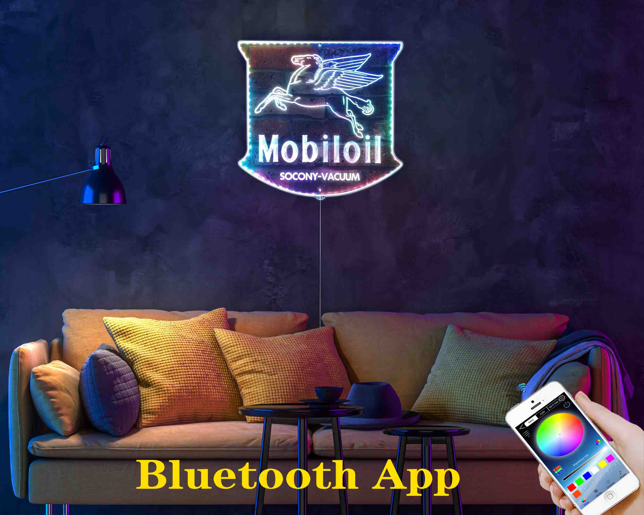 MOBILOIL Neon LED Sign with Dynamic RGB Colors - Image 7