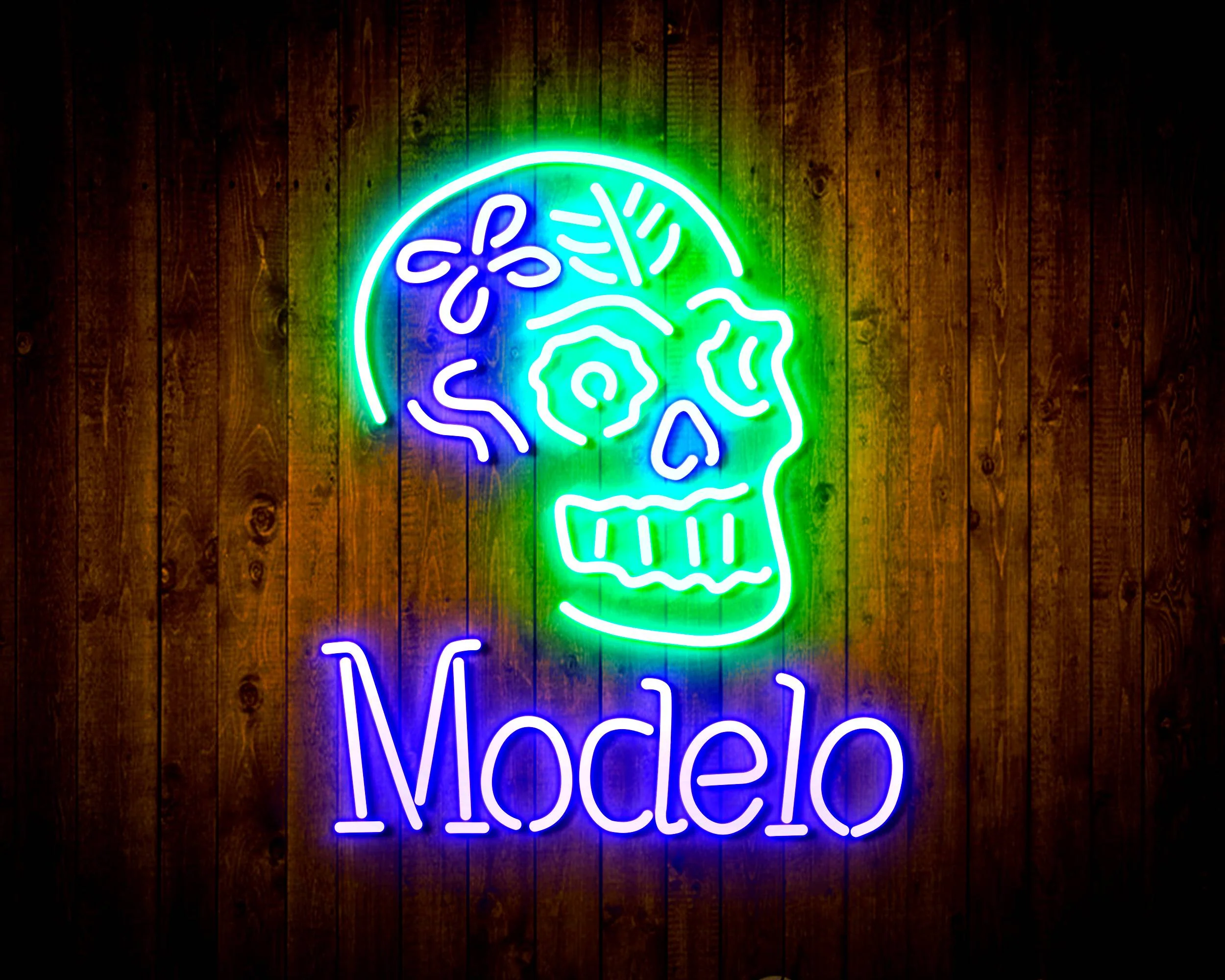 Modelo Beer with Skull Handmade Neon Flex LED Sign - Image 23