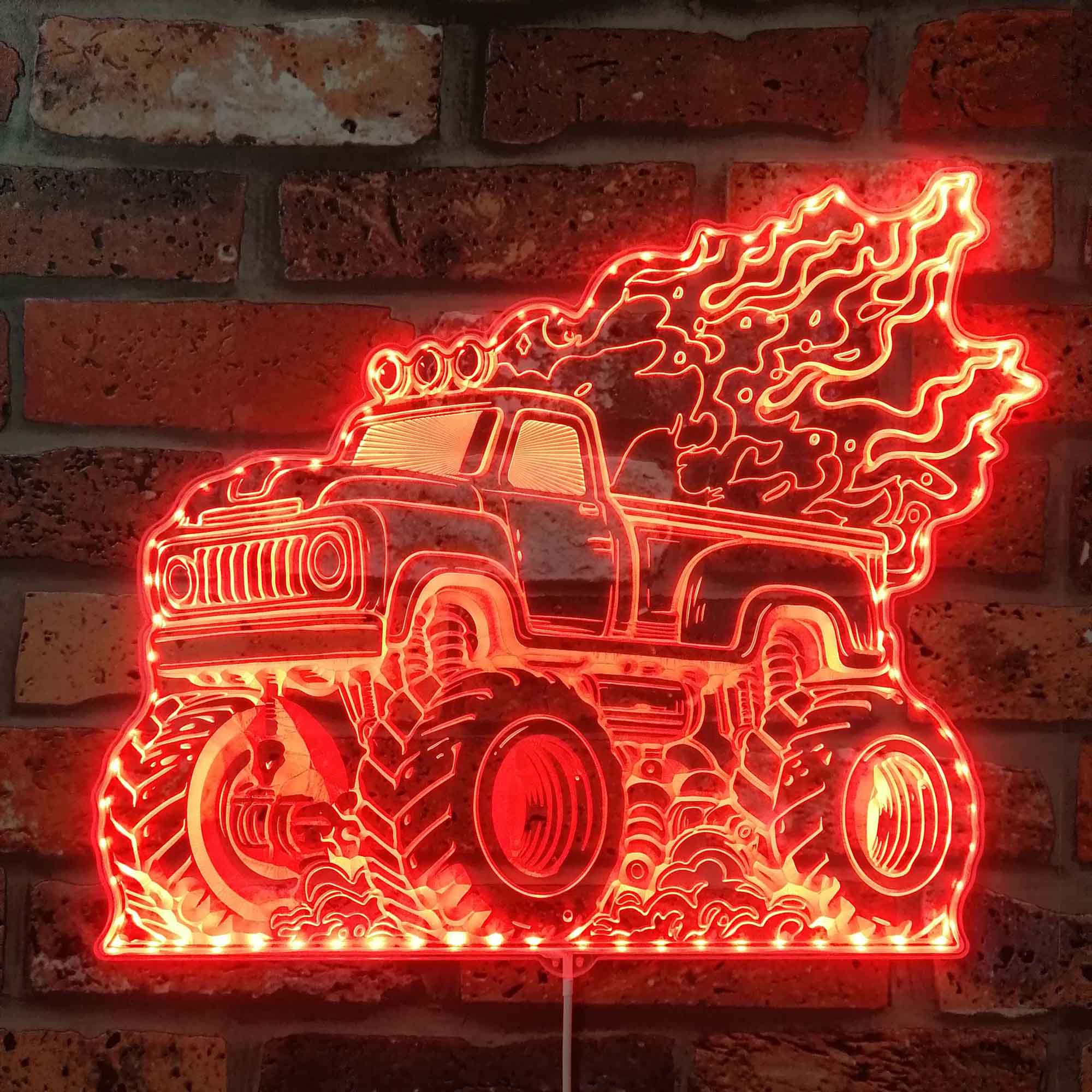 Monster Jam Truck Neon LED Sign with Dynamic RGB Colors - Image 3