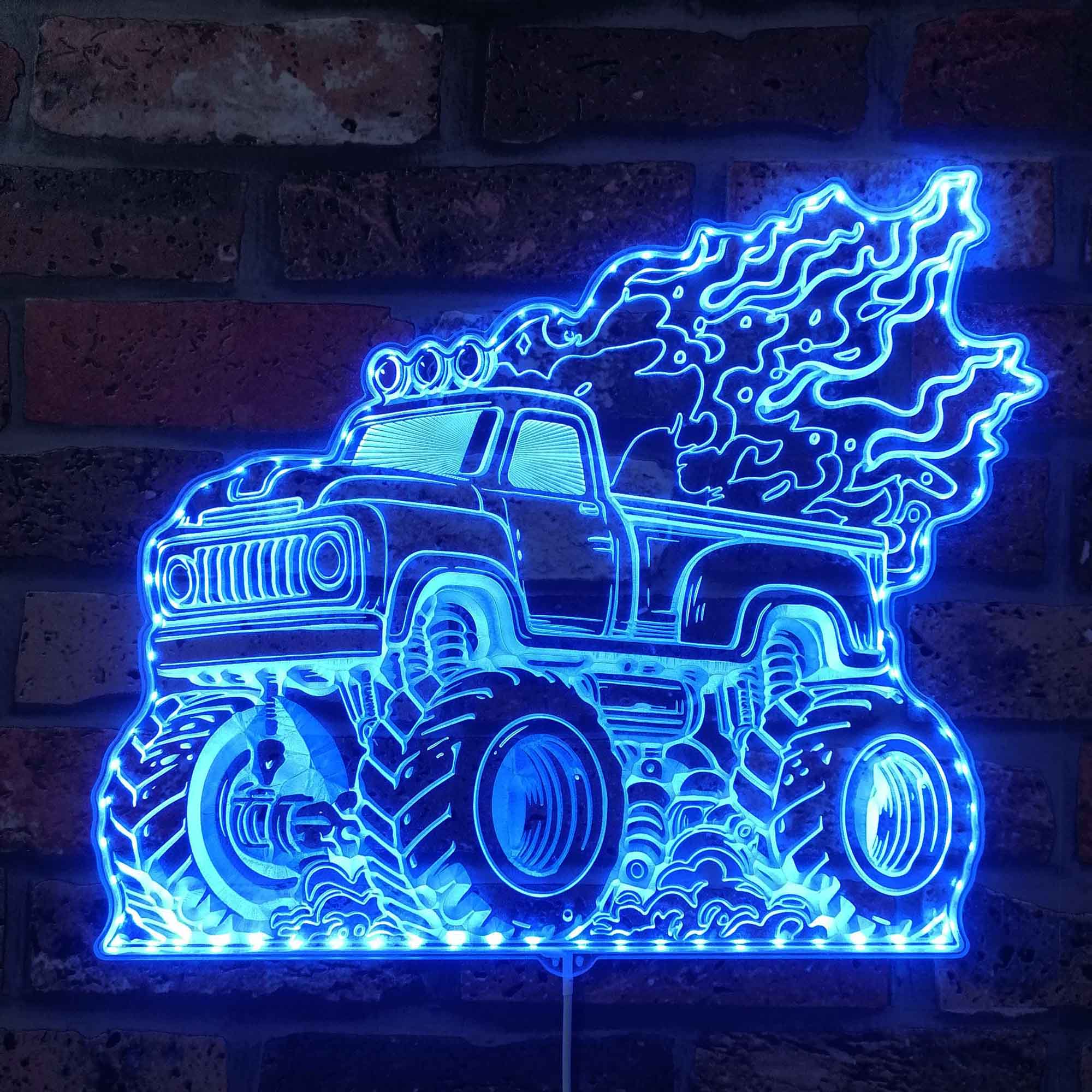 Monster Jam Truck Neon LED Sign with Dynamic RGB Colors - Image 4