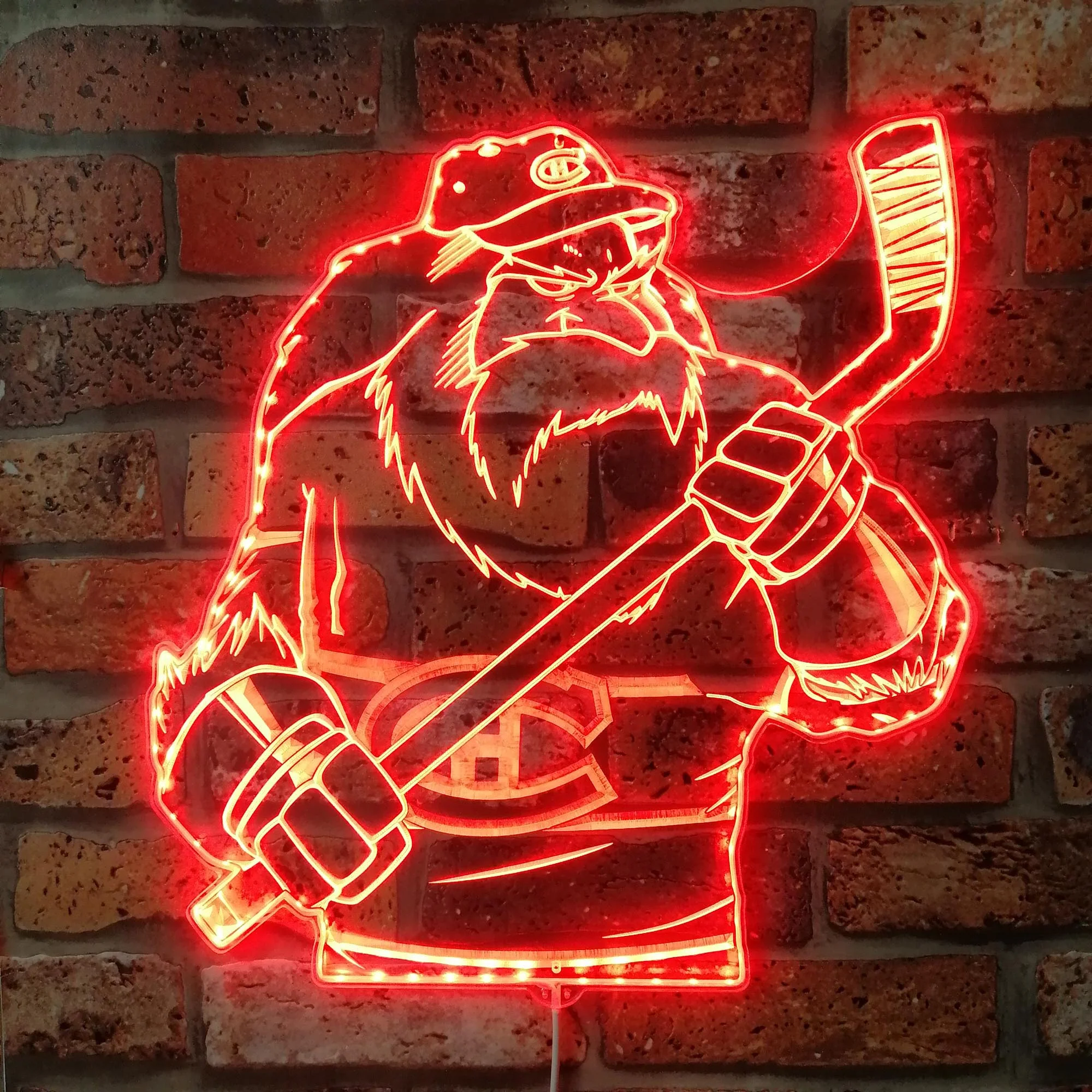 Montreal Canadiens Mascot Neon LED Sign with Dynamic RGB Colors - Image 3