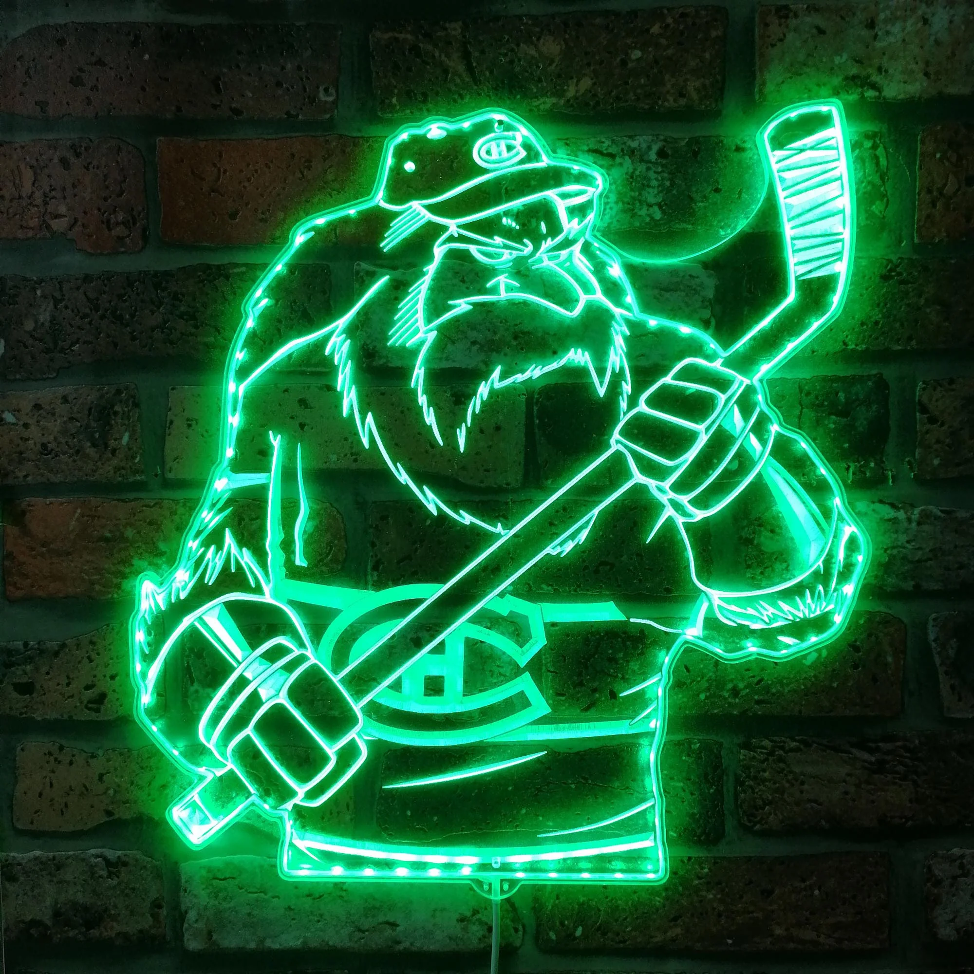 Montreal Canadiens Mascot Neon LED Sign with Dynamic RGB Colors - Image 6