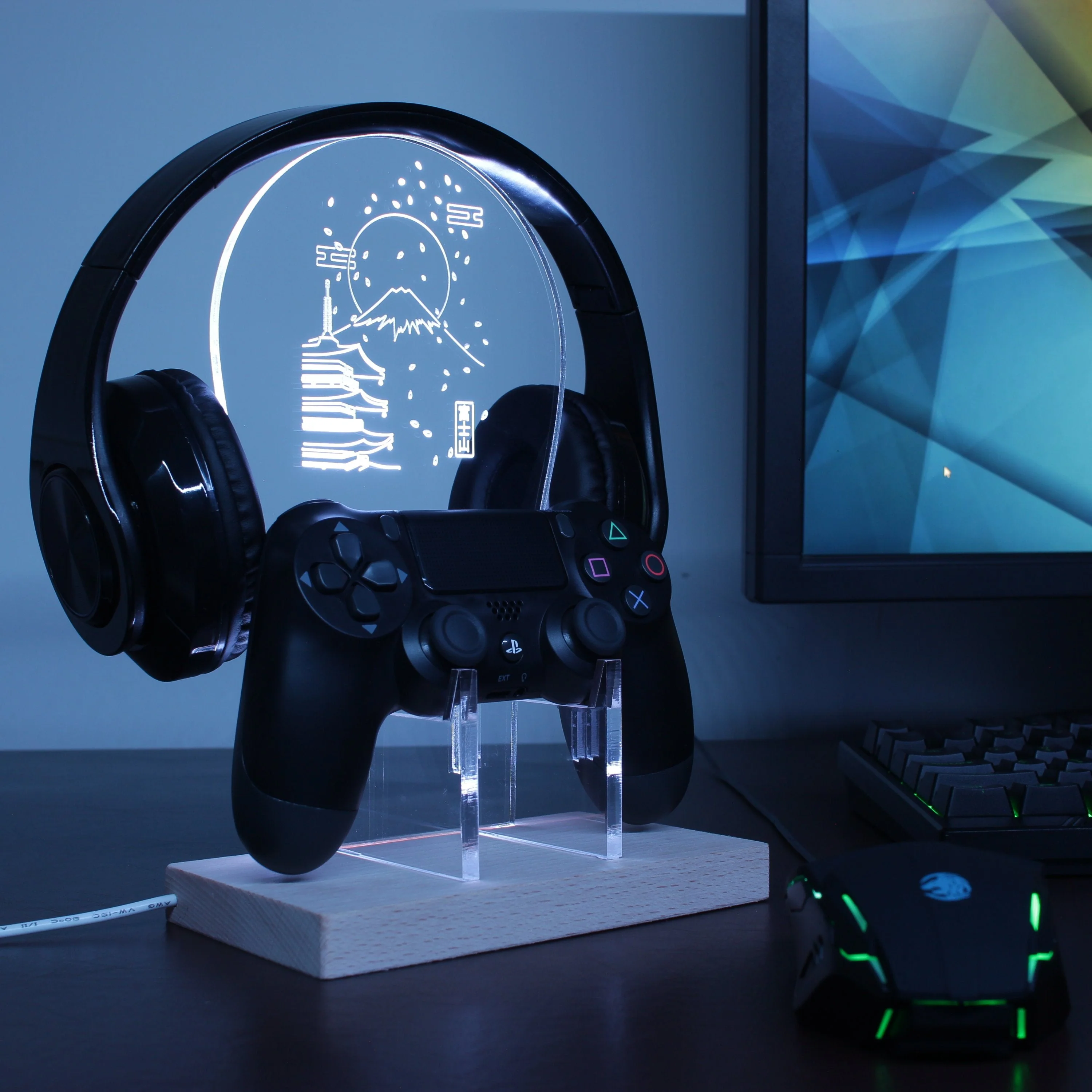 Mount Fuji Tokyo Japan LED Gaming Headset Controller Stand - Image 4