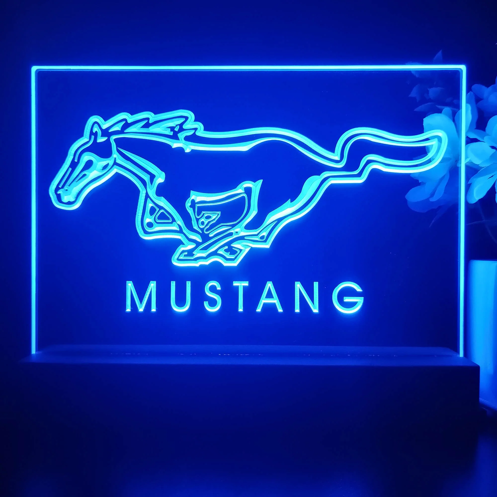 Mustang Ford Horse Car Bar 3D Illusion Night Light Desk Lamp - Image 3