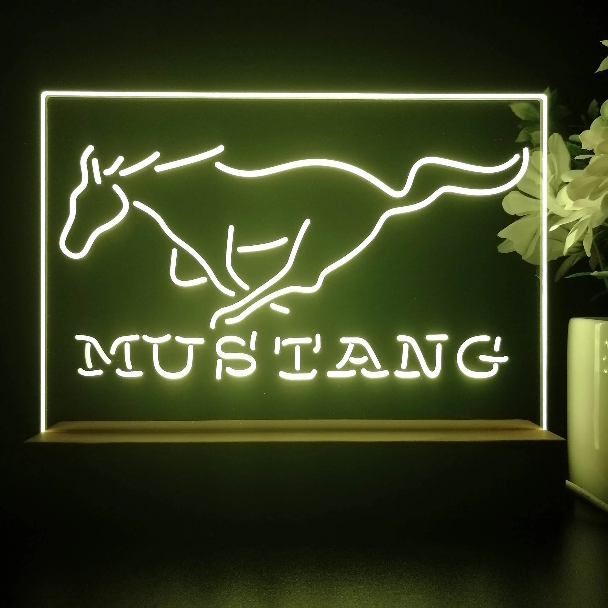 Mustang Ford 3D Illusion Night Light Desk Lamp - Image 2