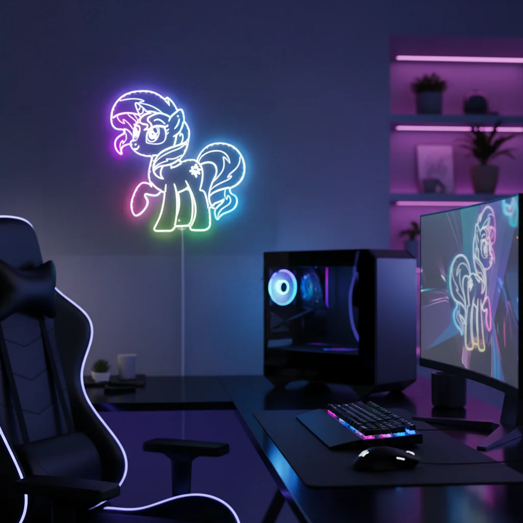 My Little Pony Sunset Shimmer Neon LED Sign with Dynamic RGB Colors - Image 8