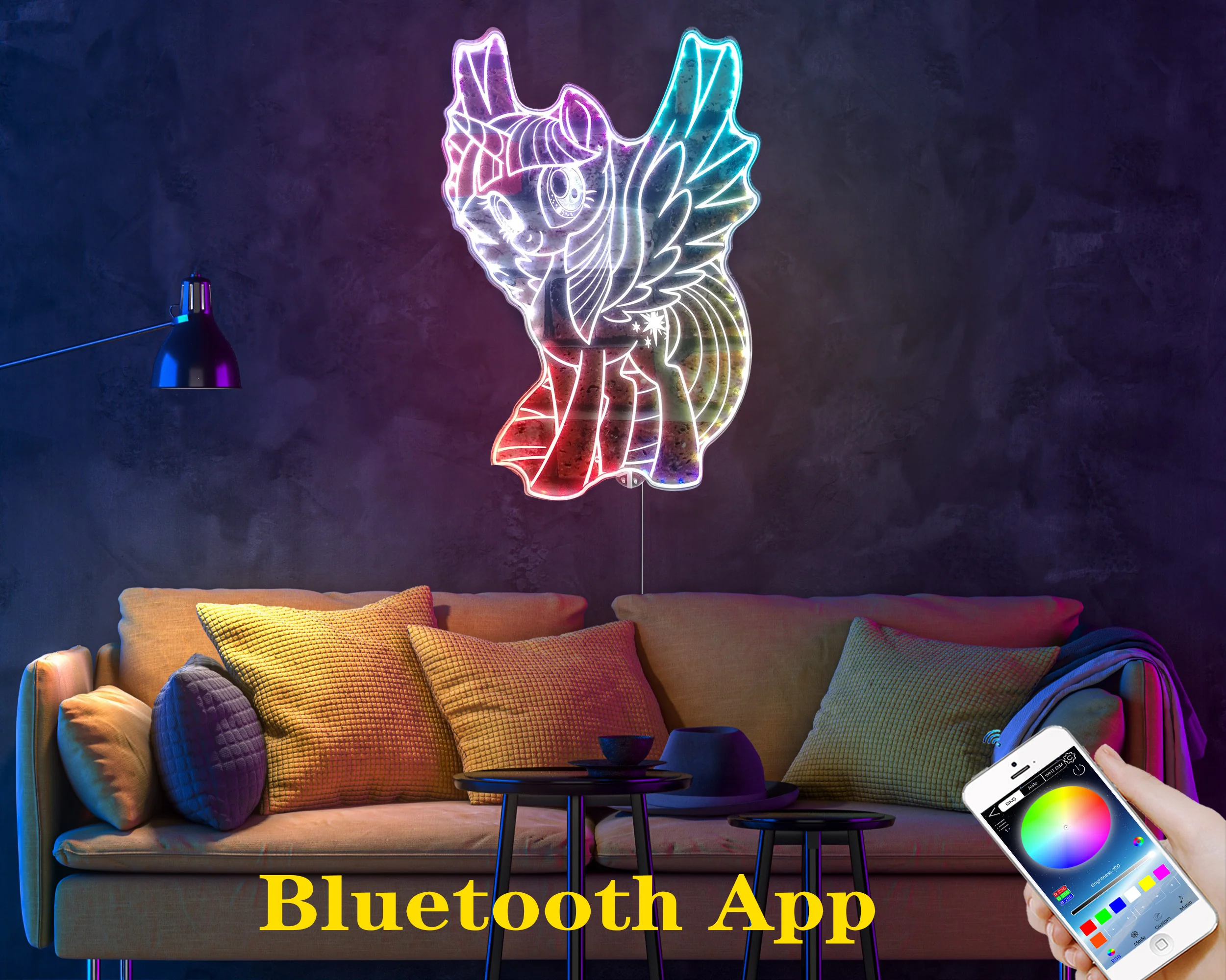 My Little Pony Trilight Sparkle Neon LED Sign with Dynamic RGB Colors - Image 7