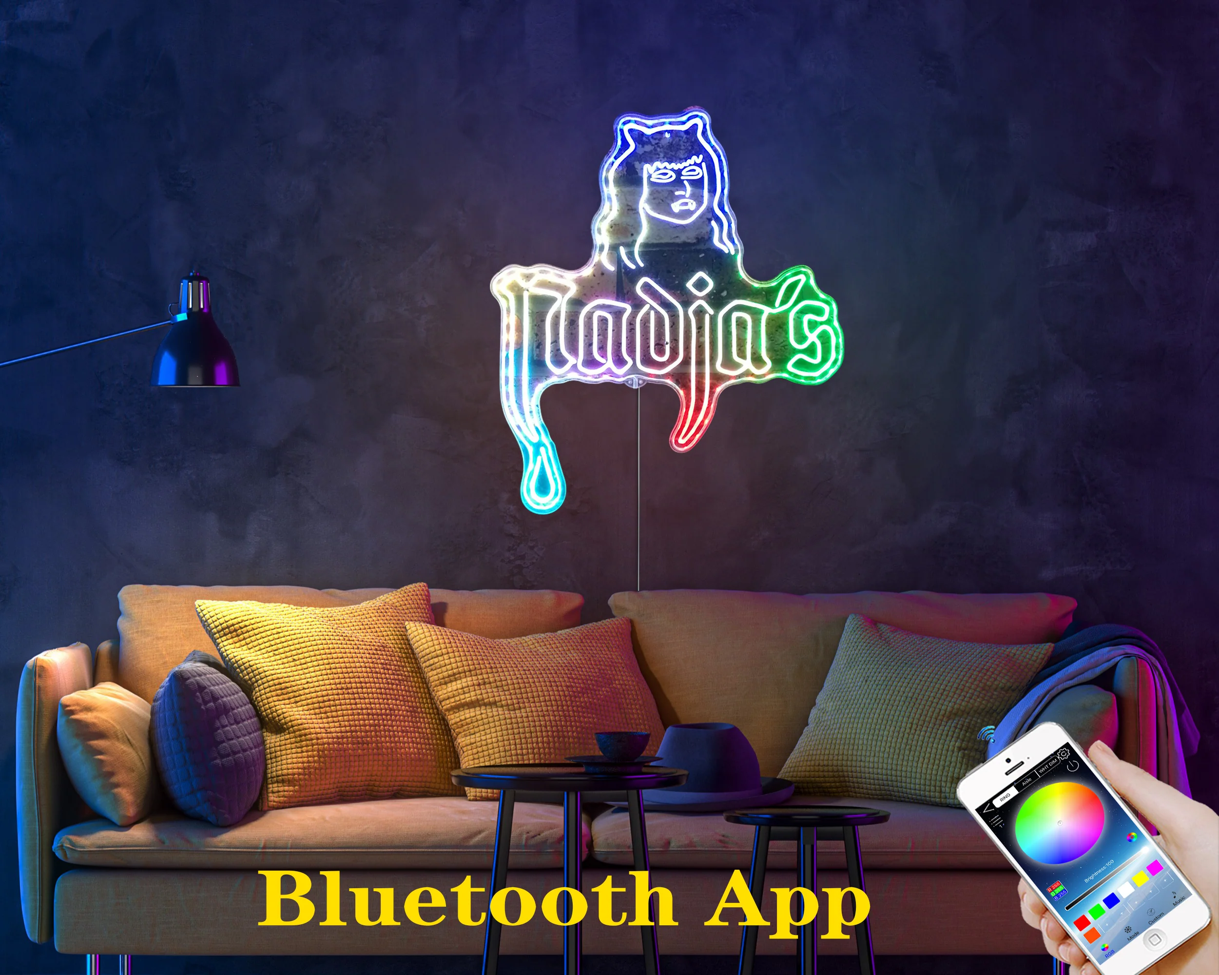 Nadja's Nightclub Neon LED Sign with Dynamic RGB Colors - Image 7