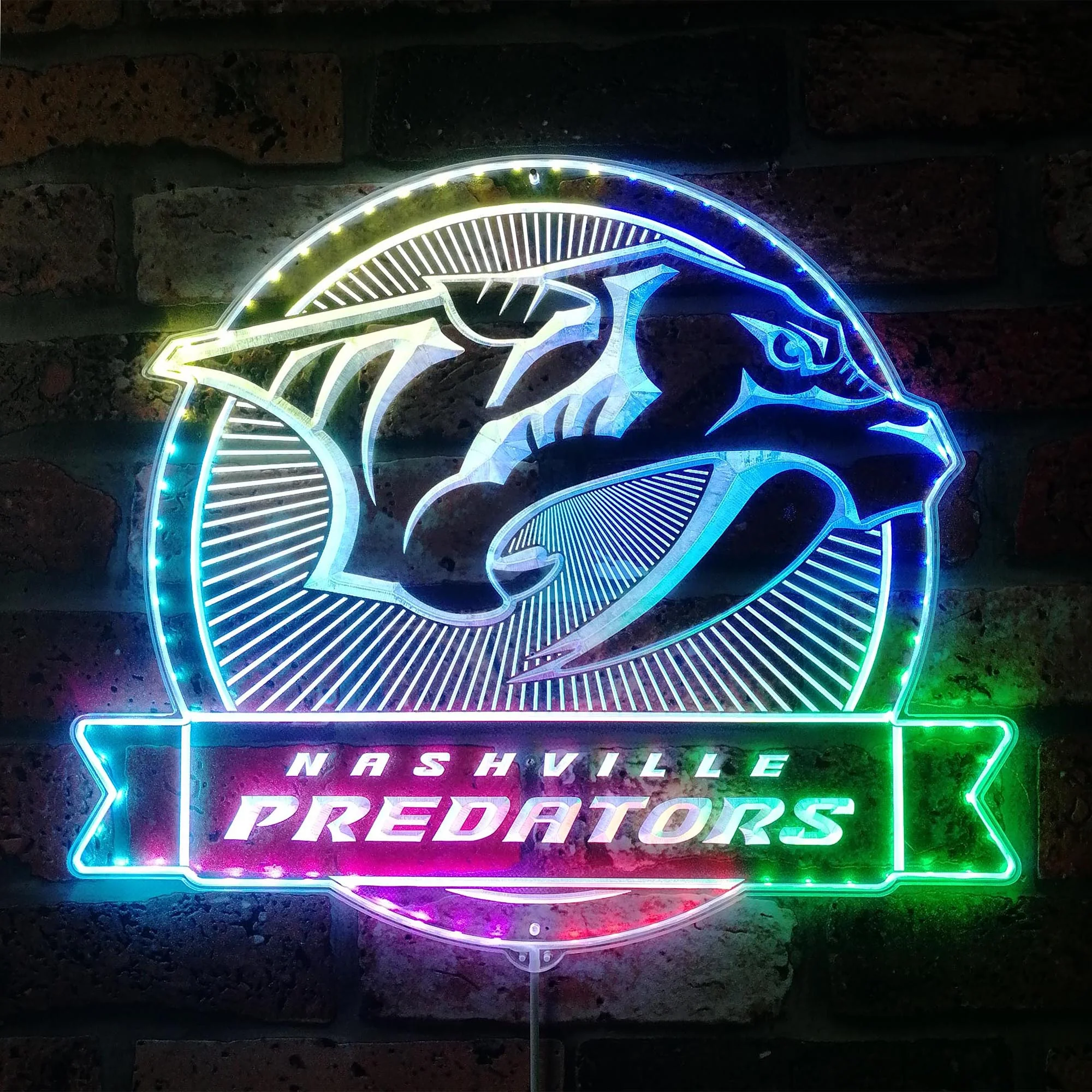 Nashville Predators Neon LED Sign with Dynamic RGB Colors