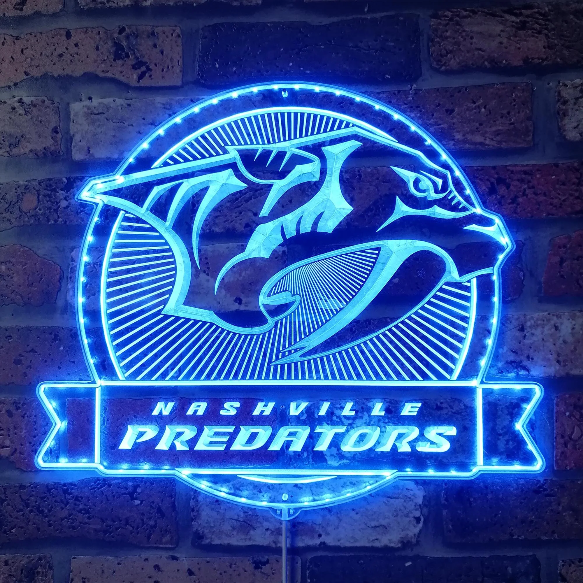 Nashville Predators Neon LED Sign with Dynamic RGB Colors - Image 4