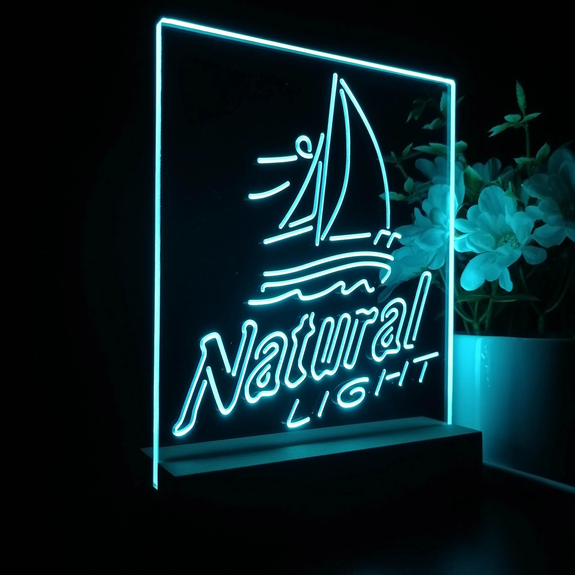 Natural Light Sailboat Night Light Neon Pub Bar Lamp - Image 7