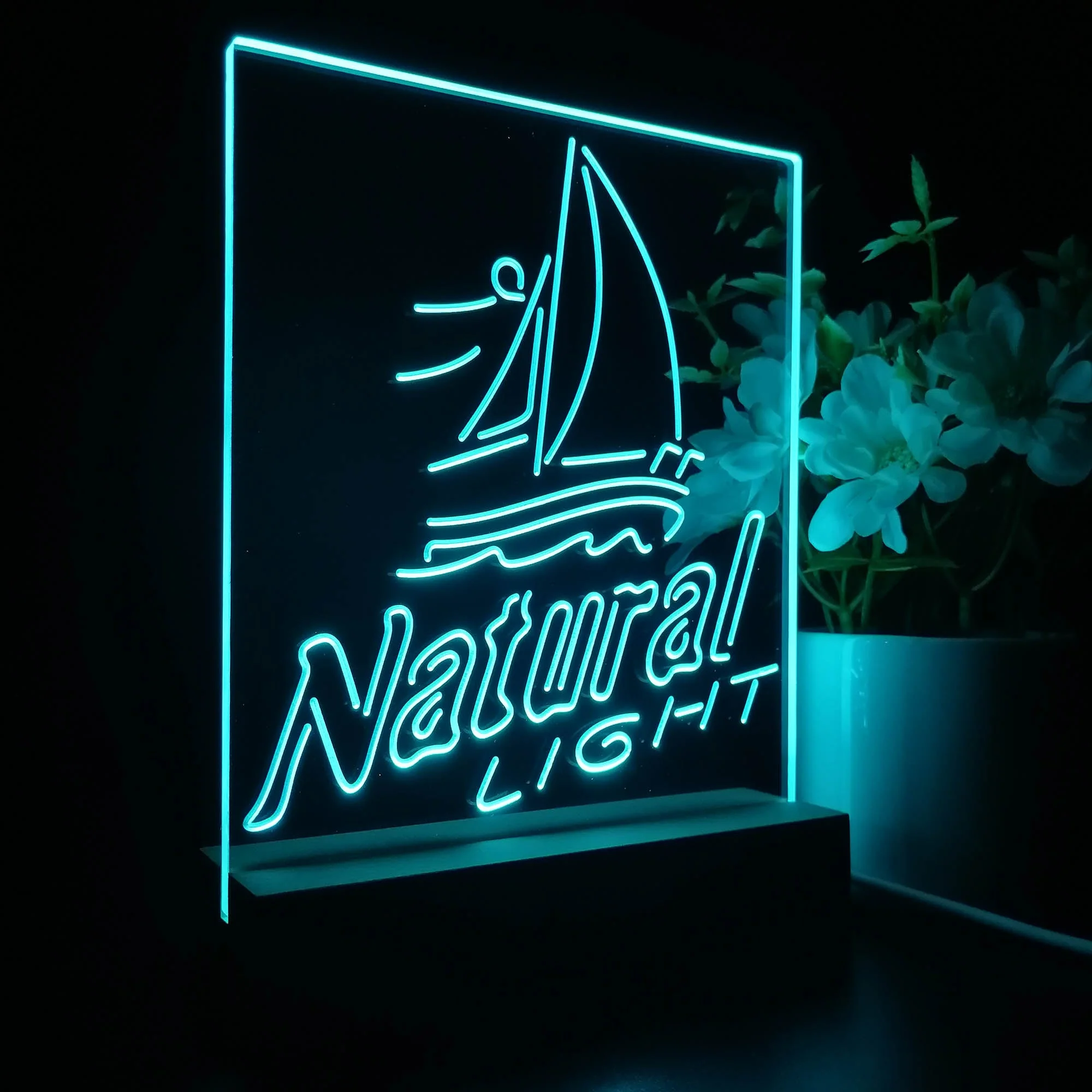 Natural Light Sailboat Night Light Neon Pub Bar Lamp - Image 7