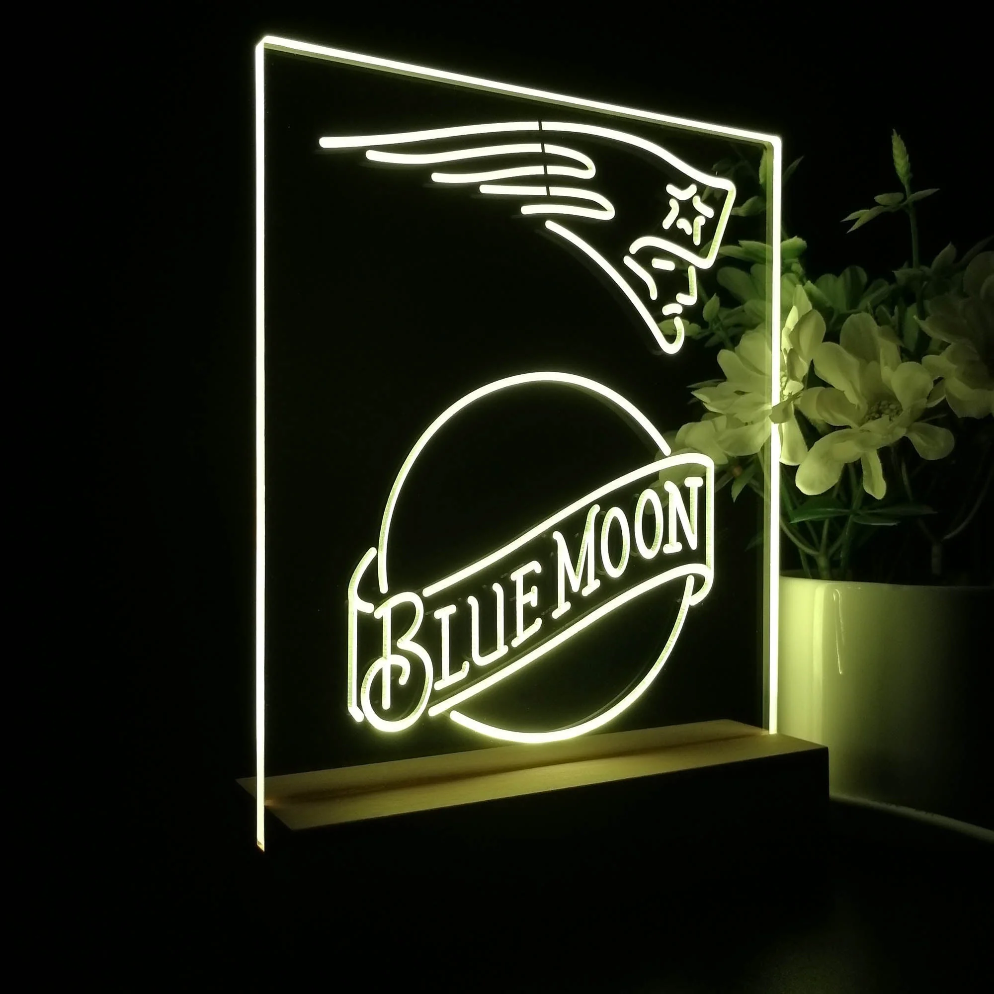 New England Patriots Blue Moon Neon Sign Pub Bar Lamp - Image 6
