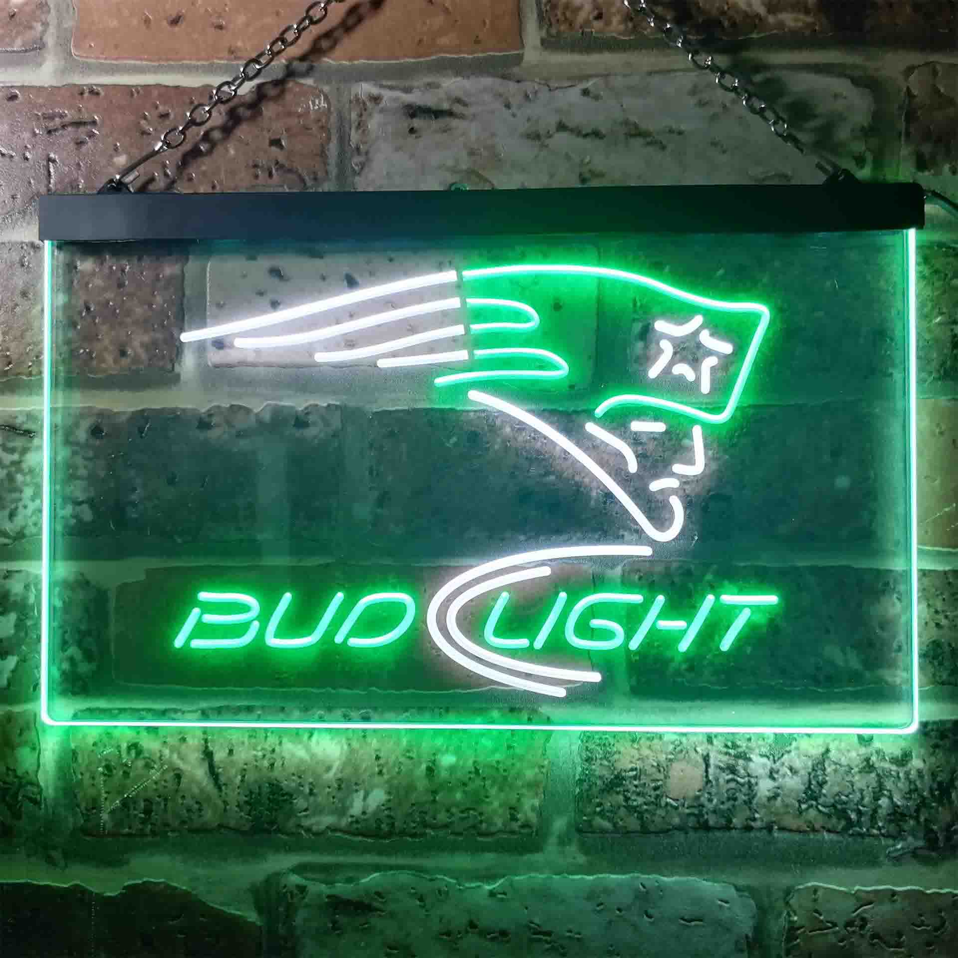 New England Patriots Bud Light Neon-Like LED Sign - Image 8