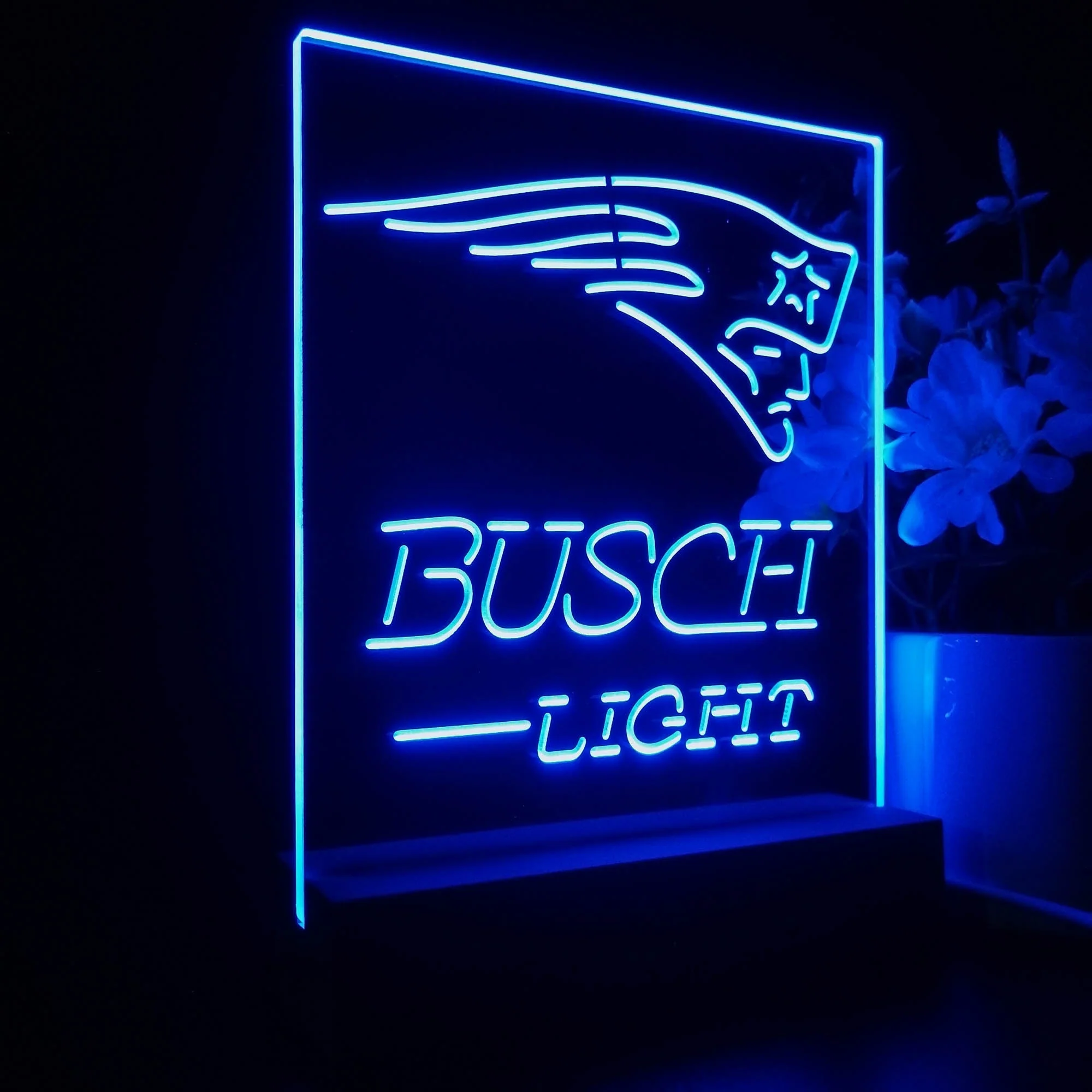 New England Patriots Busch Light Neon Sign Pub Bar Lamp - Image 5