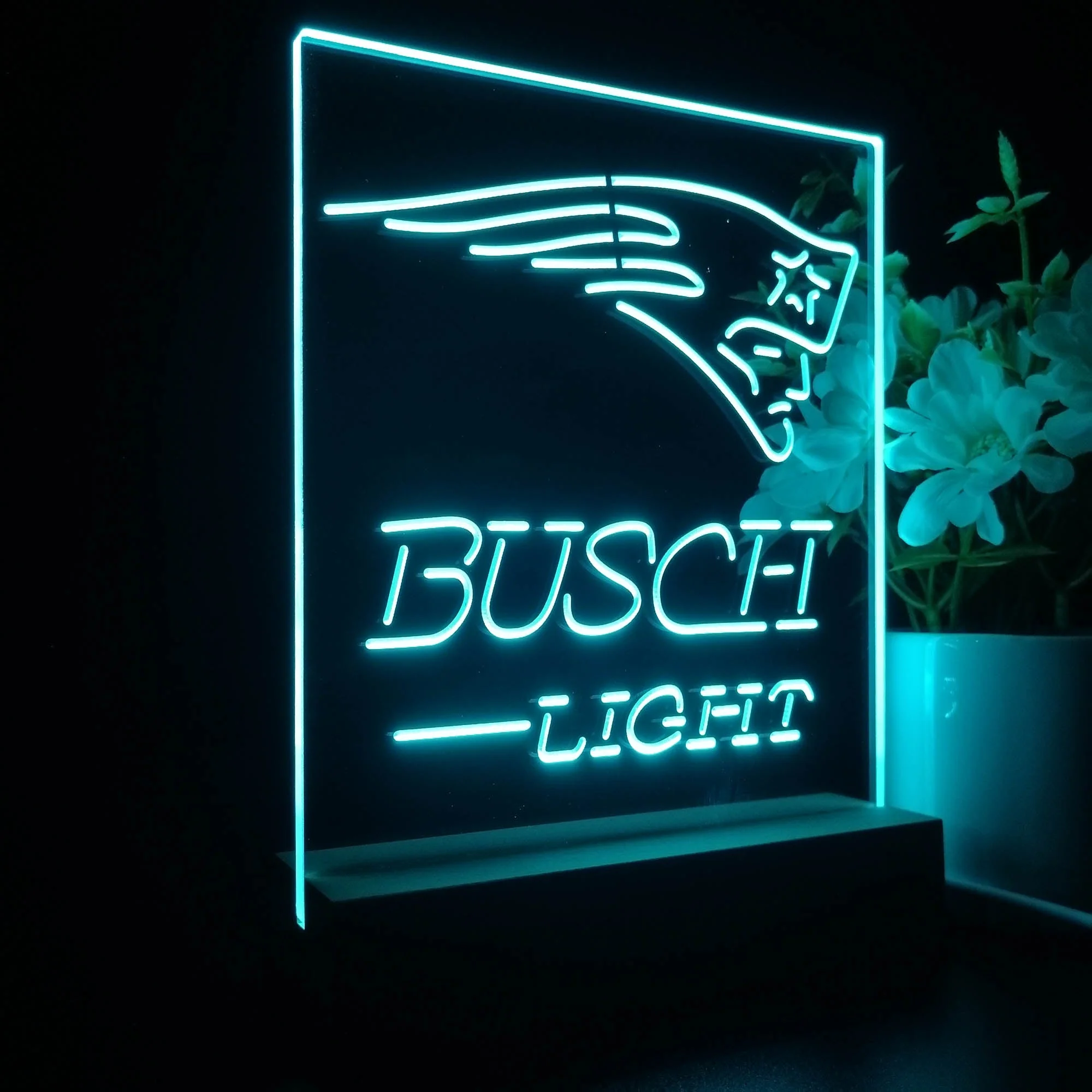 New England Patriots Busch Light Neon Sign Pub Bar Lamp - Image 6