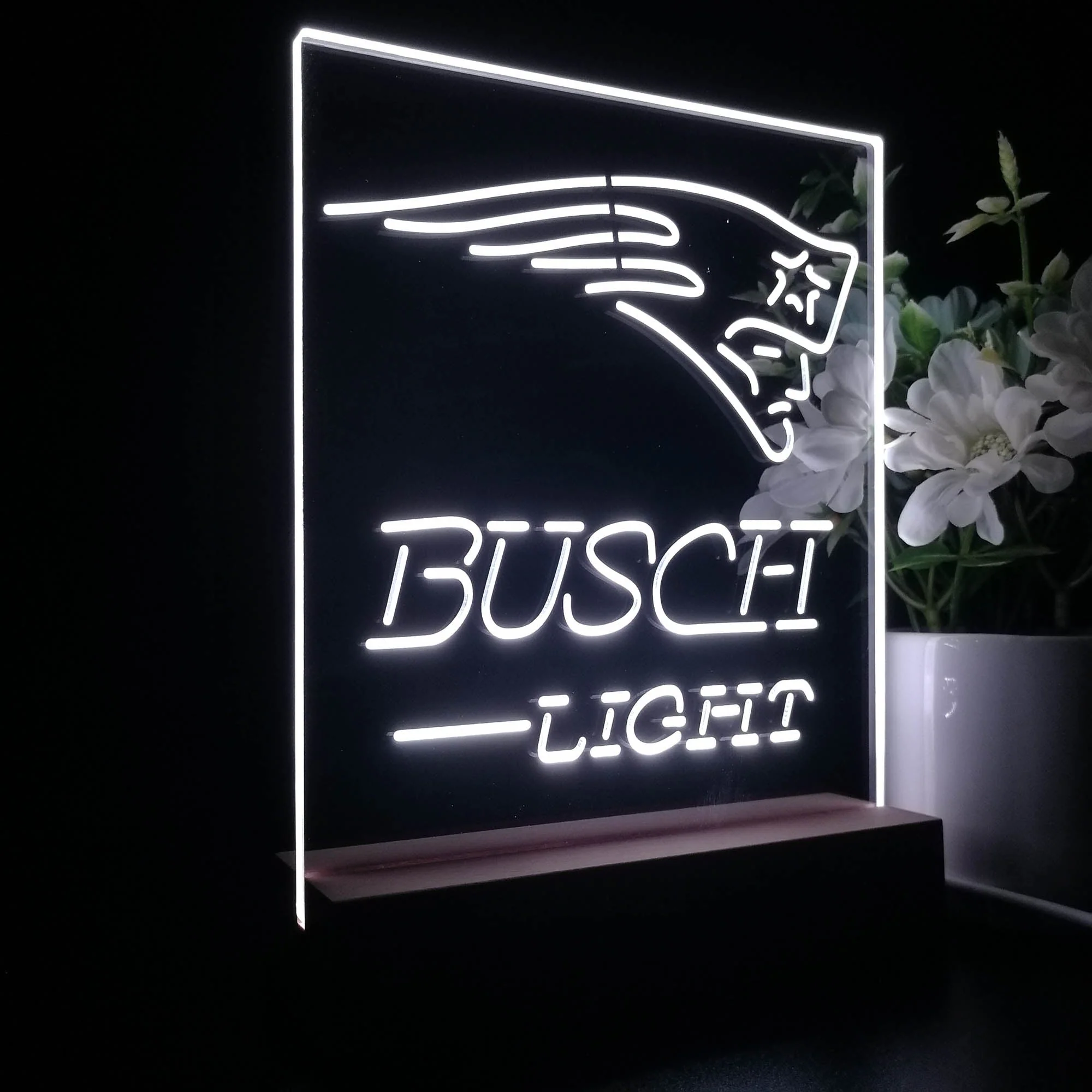 New England Patriots Busch Light Neon Sign Pub Bar Lamp - Image 7