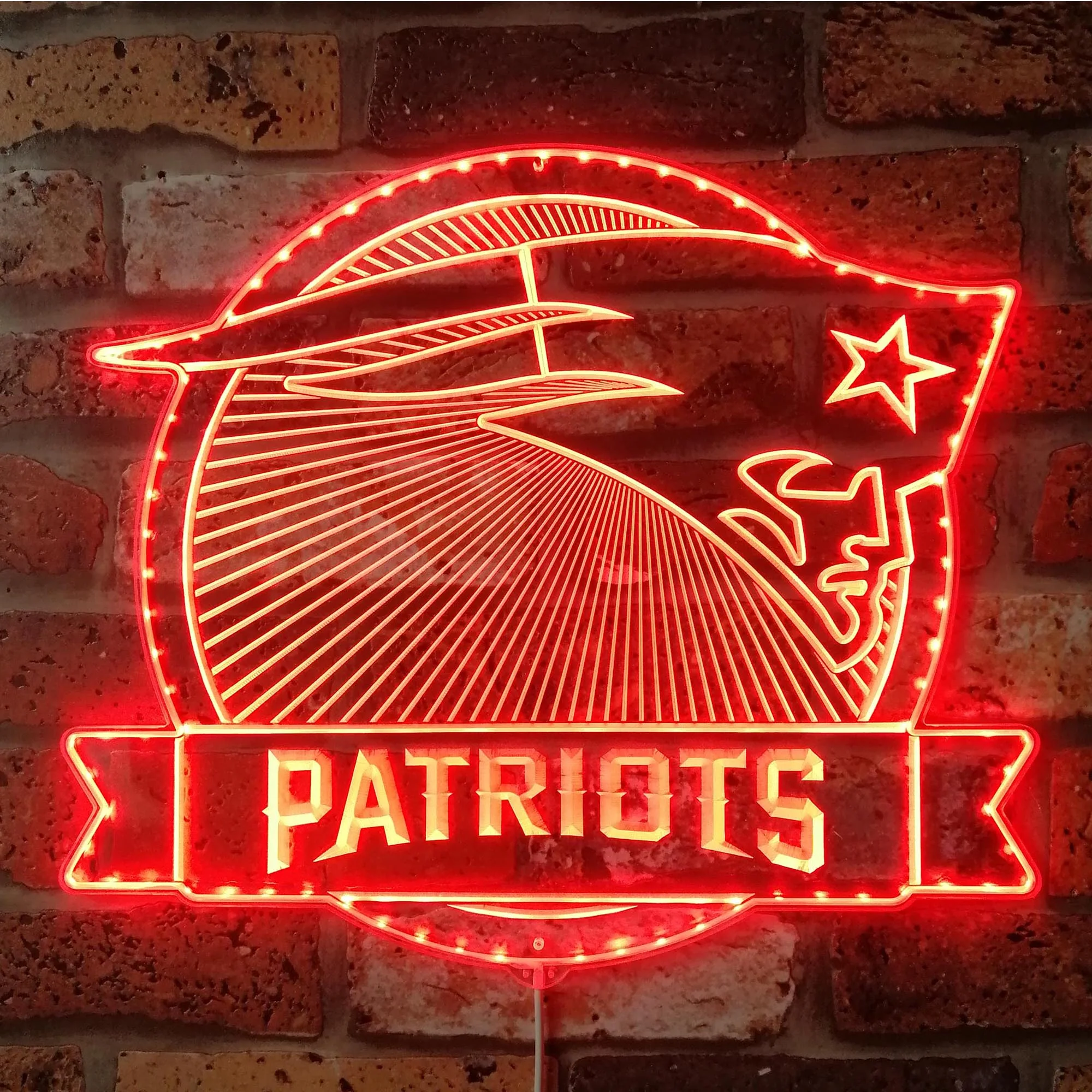 New England Patriots Neon LED Sign with Dynamic RGB Colors - Image 3