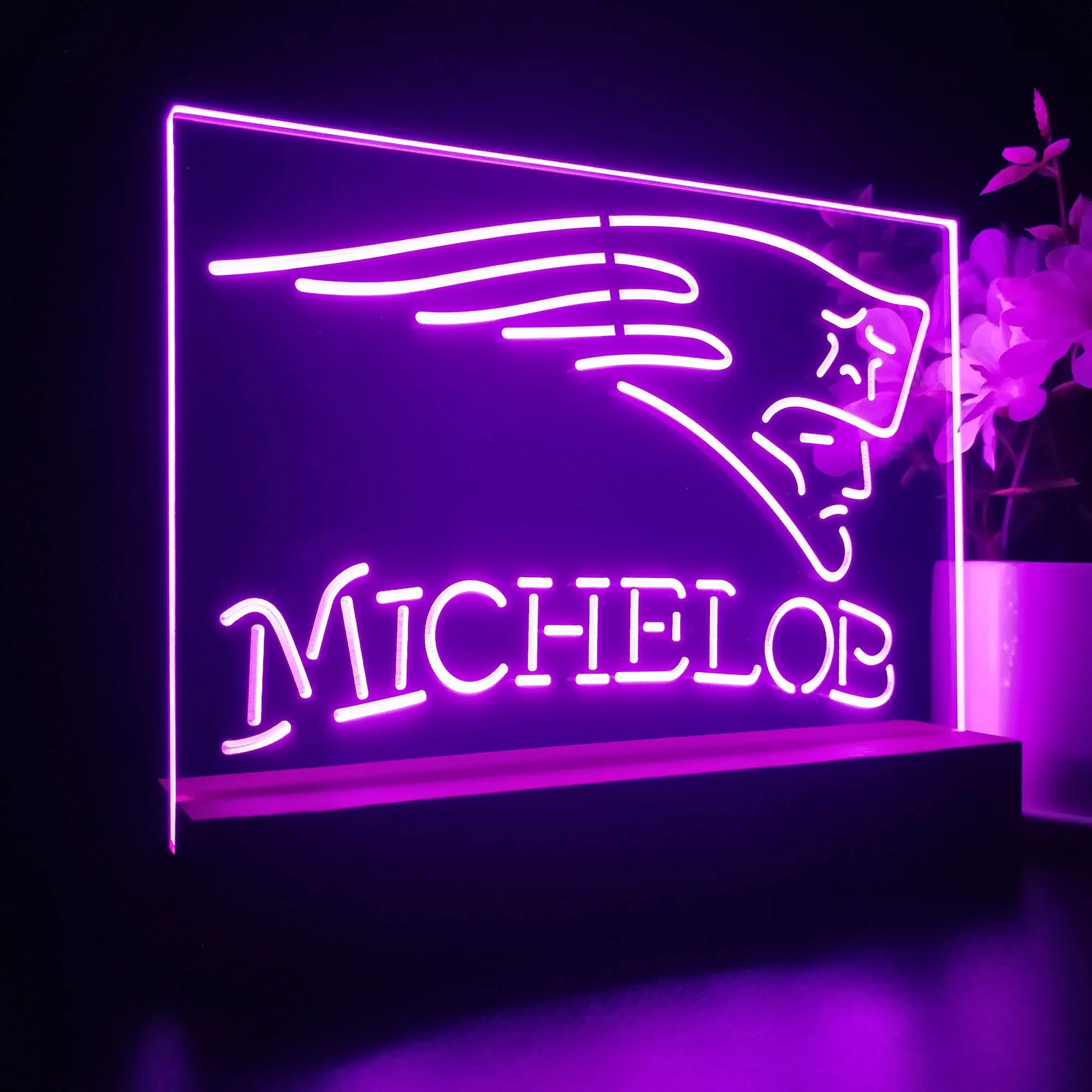 New England Patriots Michelob Bar 3D Illusion Night Light Desk Lamp - Image 6