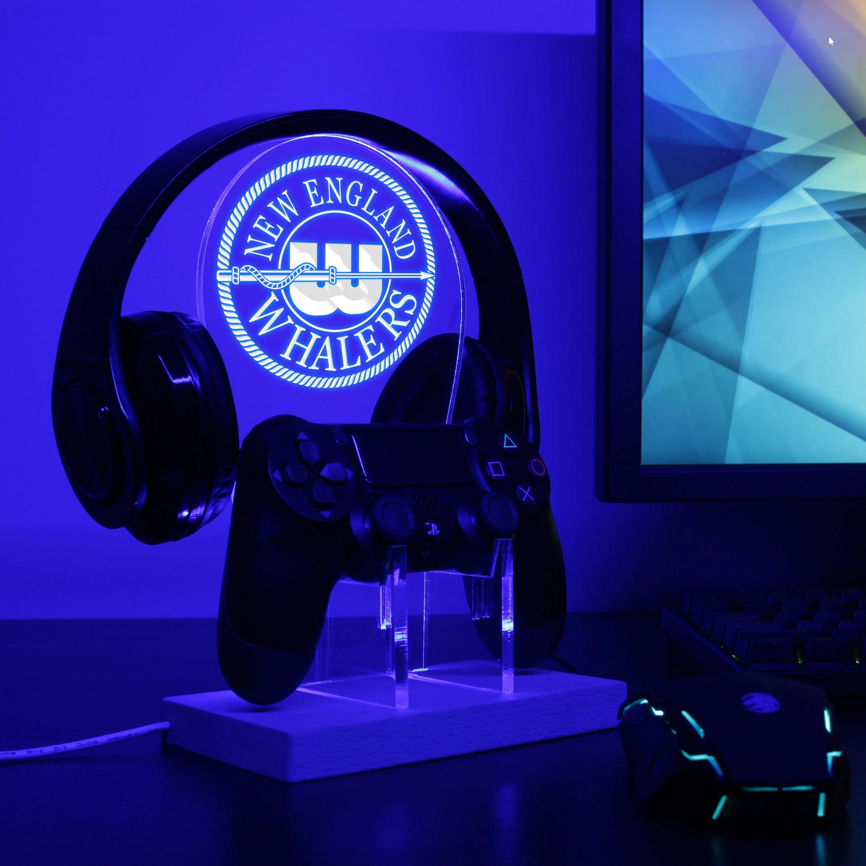 New England Whalers LED Gaming Headset Controller Stand - Image 2