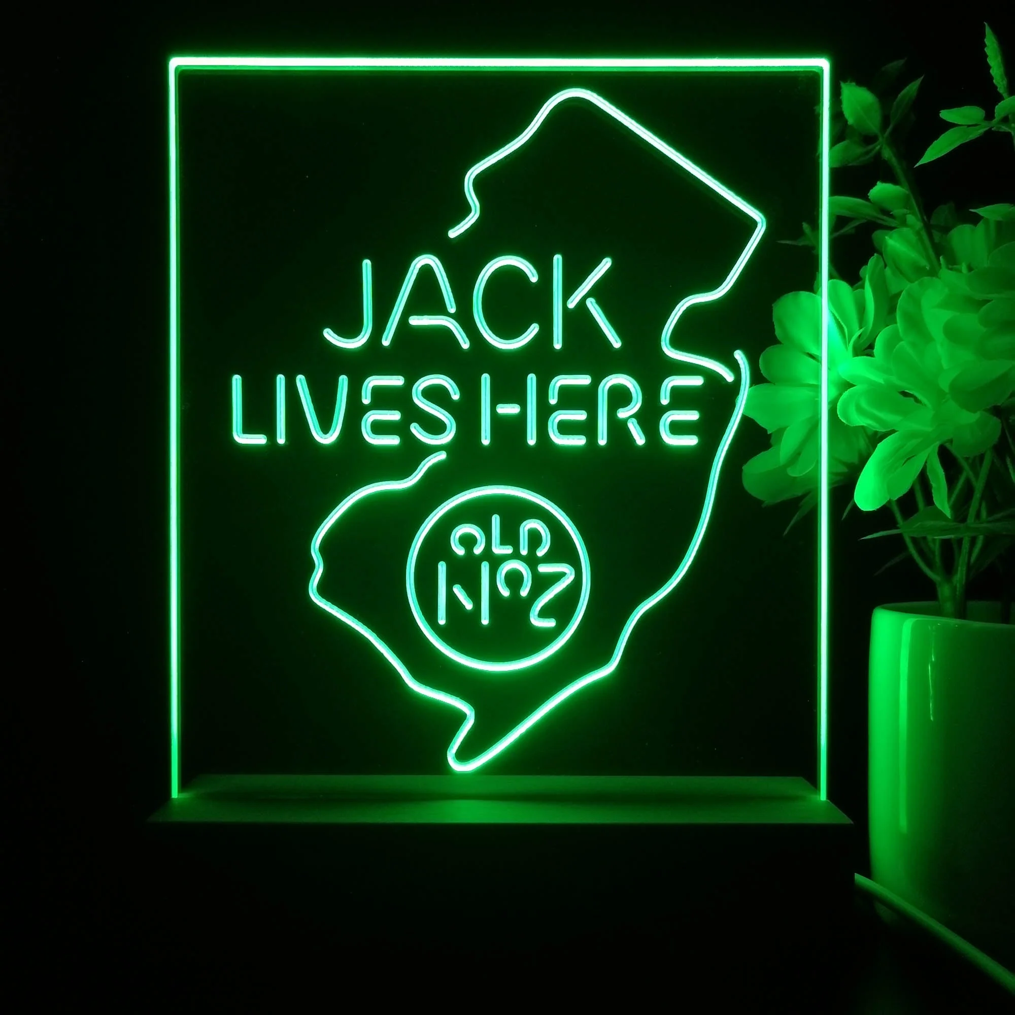 New Jersey Jack Lives Here Night Light Neon Pub Bar Lamp