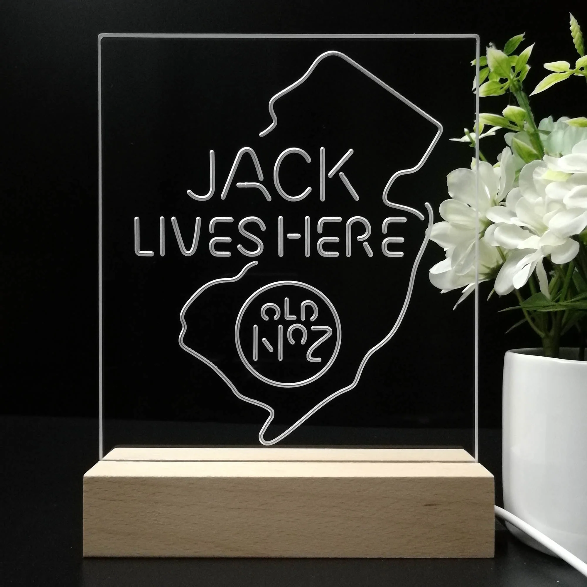New Jersey Jack Lives Here Night Light Neon Pub Bar Lamp - Image 8