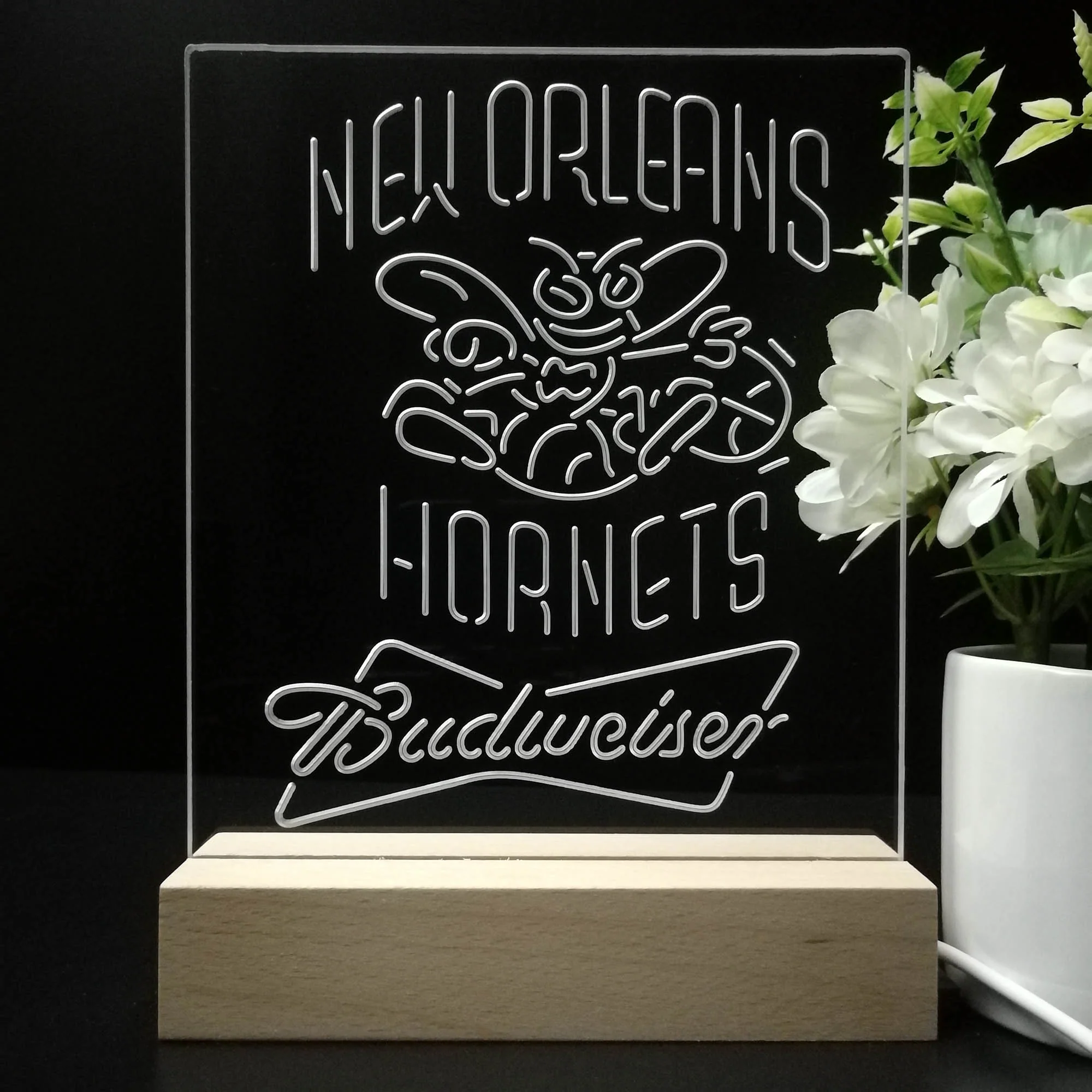 New Orleans Hornets Budweiser Neon Sign Pub Bar Lamp - Image 8